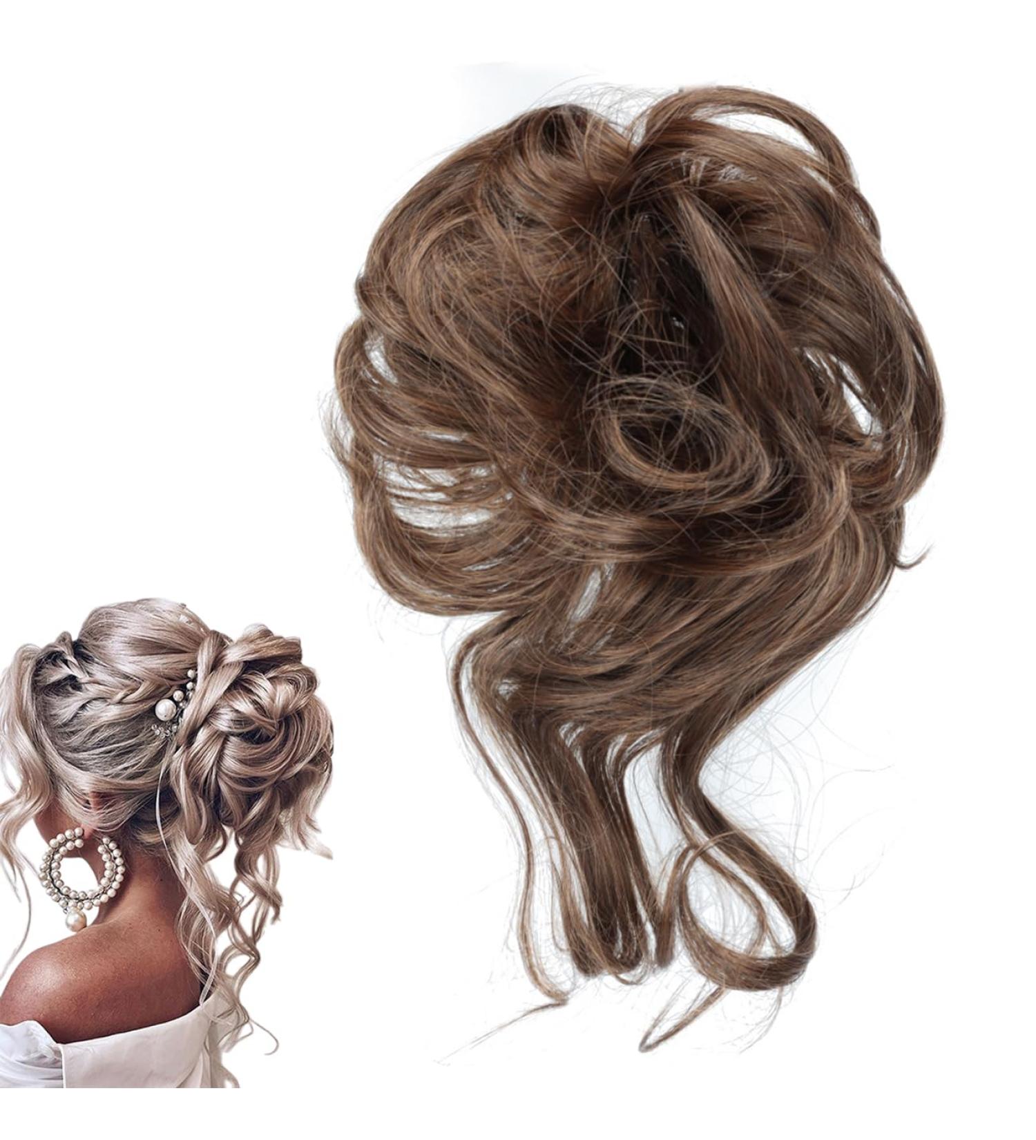 Prinfantasy Messy Hair Bun Curly Wavy Scrunchies for Women Girls - Synthetic Hair Chignon - GBFQ003 - Buy Online on SooperMarket.com
