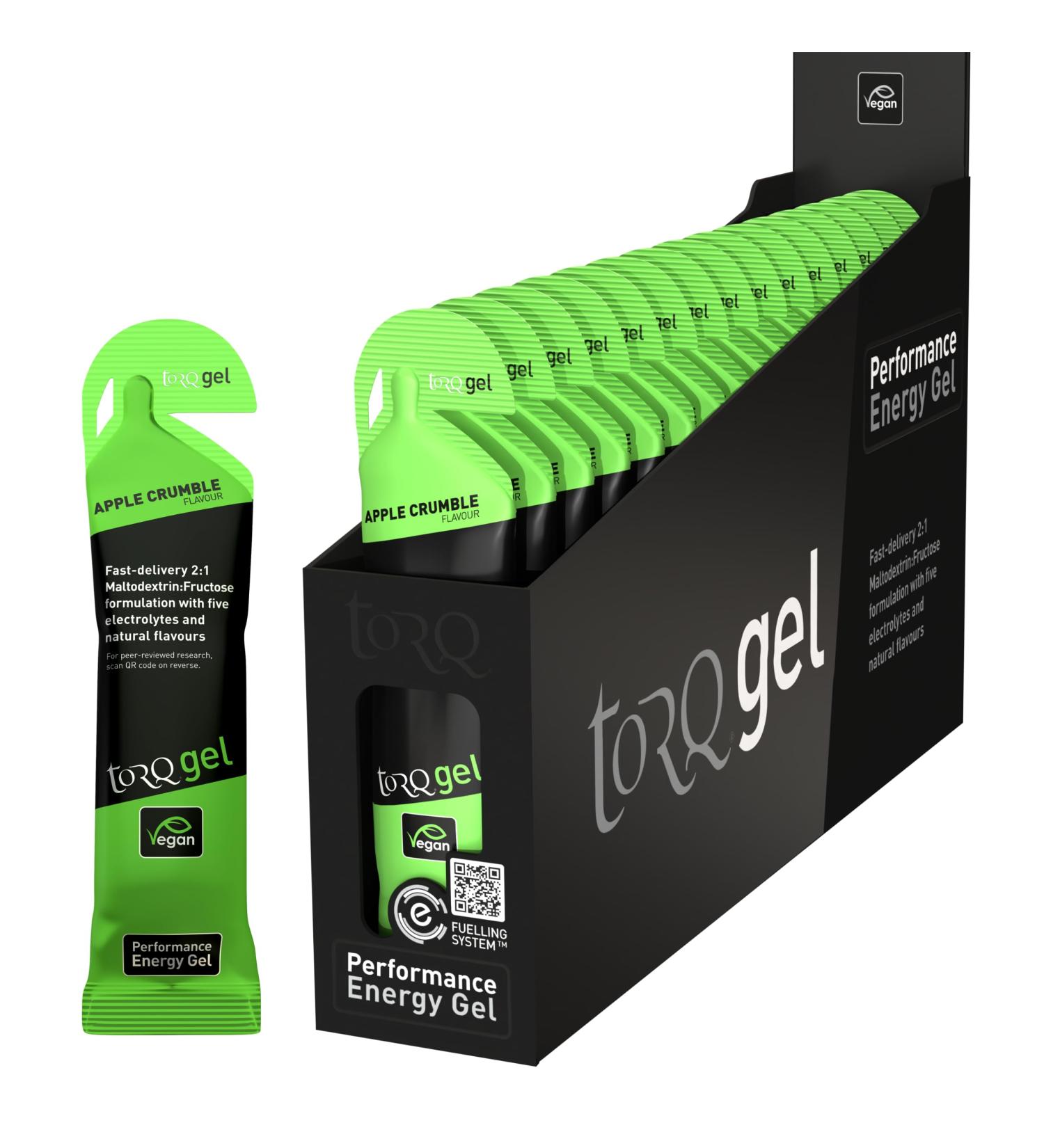 Torq Energy Gel Apple Crumble - 30g Carbohydrates - Box of 15 - Sports Cycling Running Gels - Buy Online on SooperMarket.com