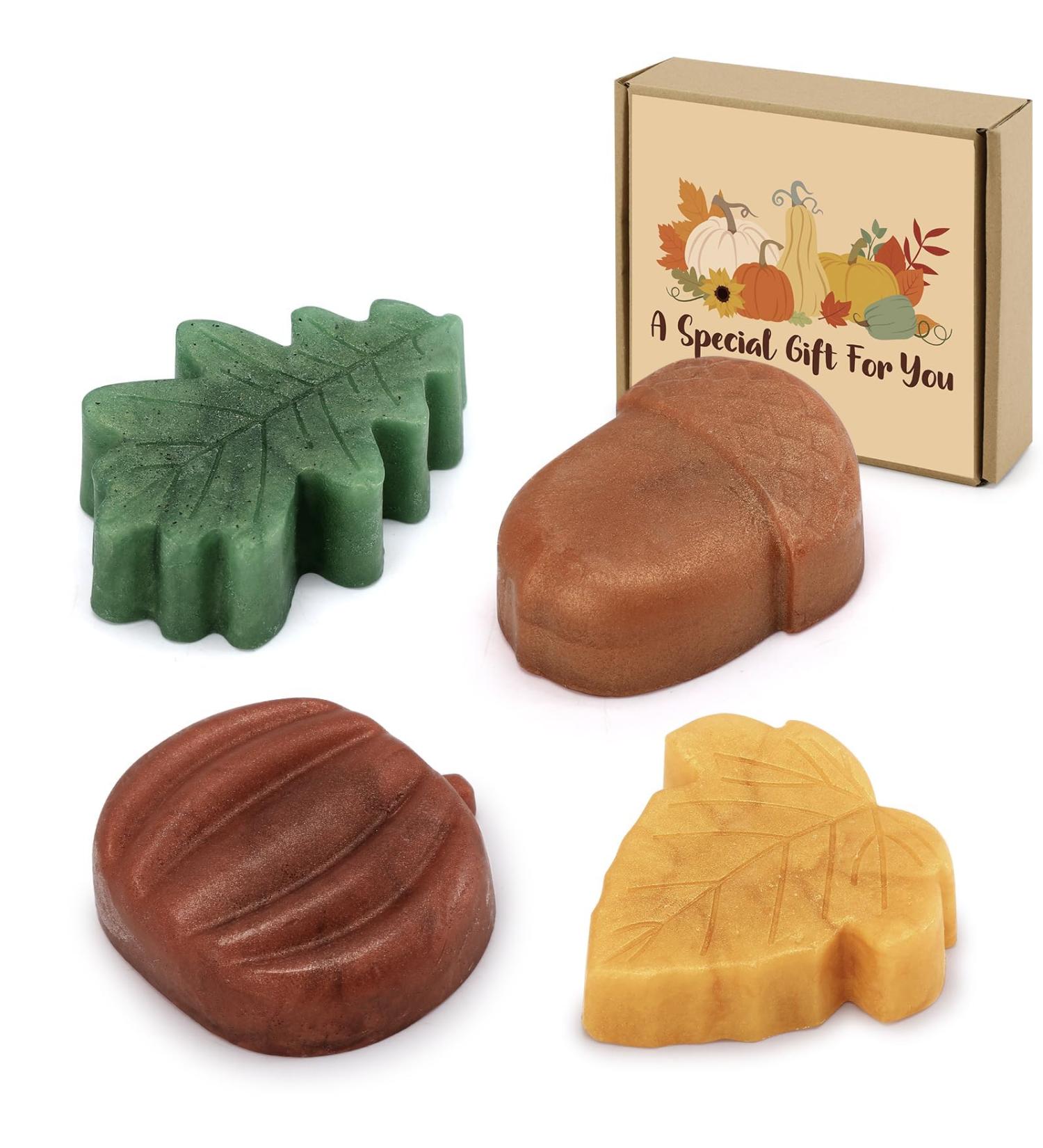 Fall Bar Soap Gift Set | Handmade Mini Decorative Scented Soaps | Natural Ingredients & Essential Oils | Pumpkin Spice & Cinnamon Scents | Perfect Autumn Pampering Present - Buy Online on SooperMarket.com