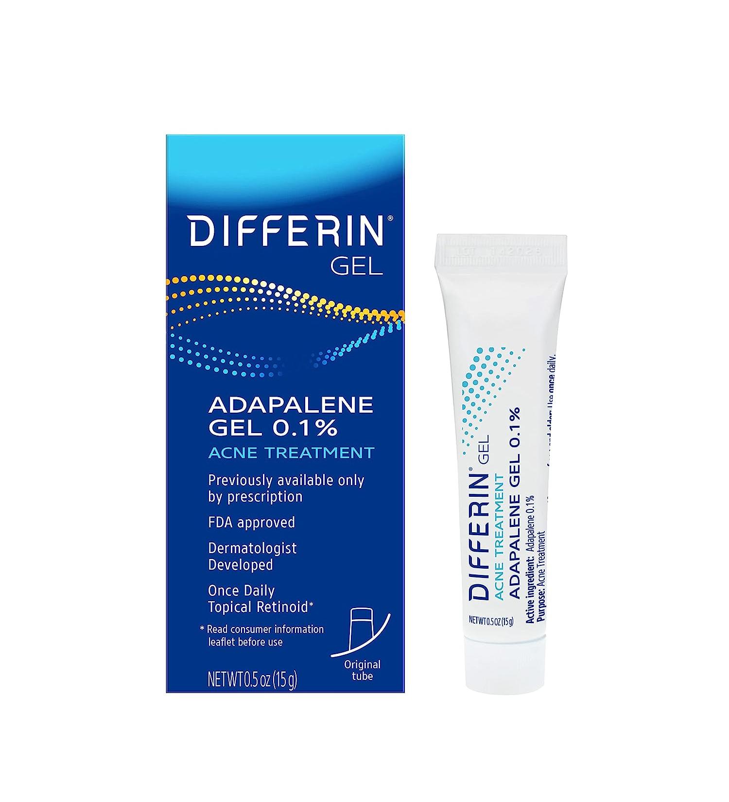 Differin Adapalene Gel 0.1% Acne Treatment - 0.5 oz (15g) - Buy Online on SooperMarket.com
