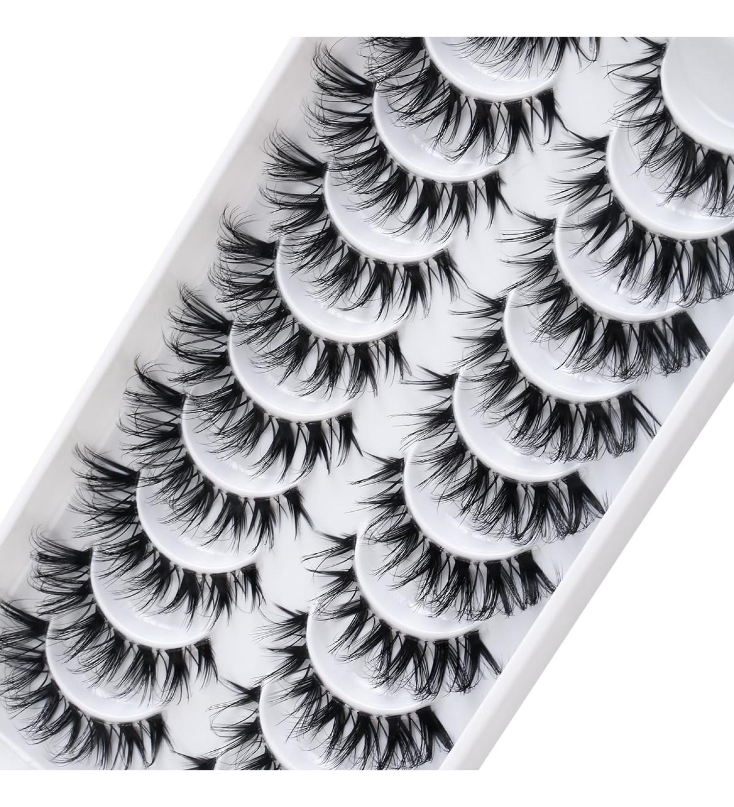 3D False Eyelashes - Handmade Natural Look Fluffy Strip Lashes | Multipack of 10 Pairs (Hyal01W) - International Shipping Available - Buy Online on SooperMarket.com