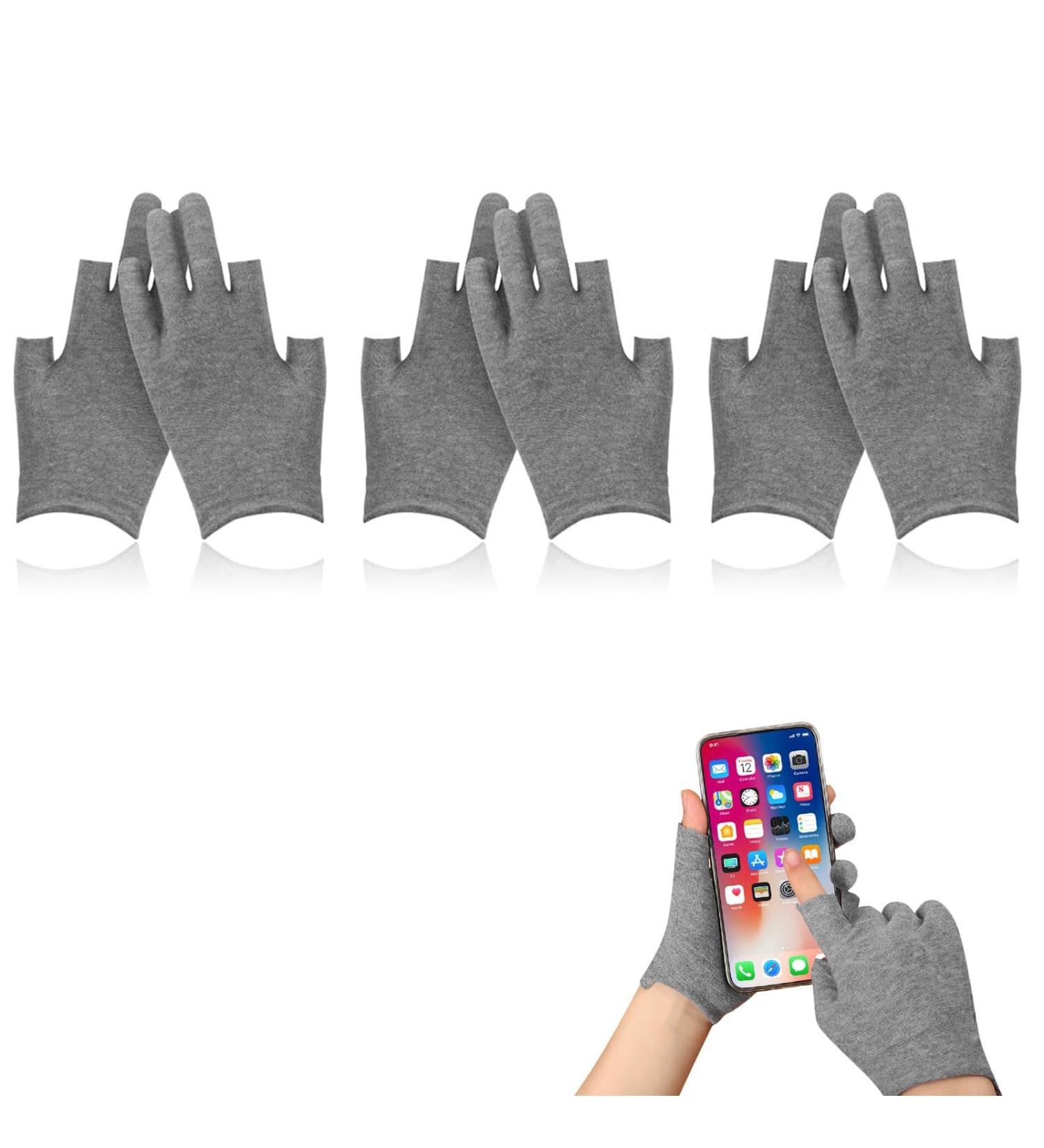 Lilbitty Cotton Gloves for Dry Hands - 3 Pairs Moisturizing Overnight Gray Gloves for Soft Skin - Buy Online on SooperMarket.com