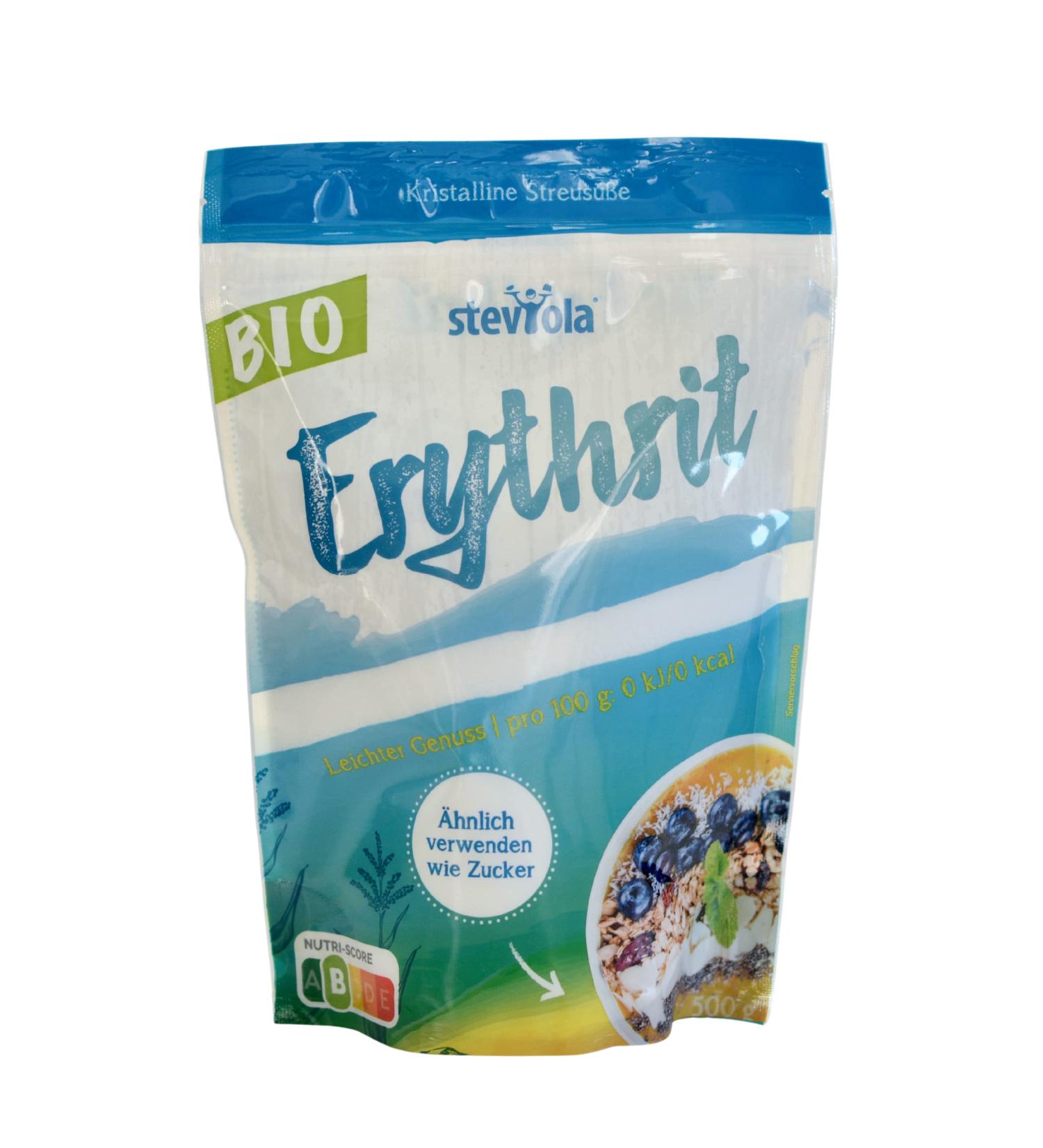 Steviola Bio Erythrit White 500g - Organic Vegan Sugar-Free Sweetener for Food & Drinks - Buy Online on SooperMarket.com