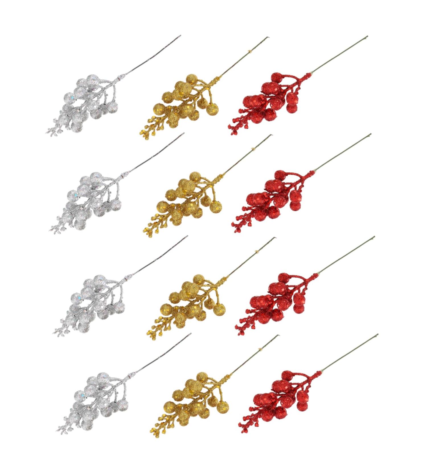 ORFOFE Wreath Decor 15pcs Simulated Fruit Skewers Xmas Fruits Stems Xmas Fruits Branch Fruits Branch Picks Fake Fruit Foam Christmas Wedding Decor - Buy Online on SooperMarket.com