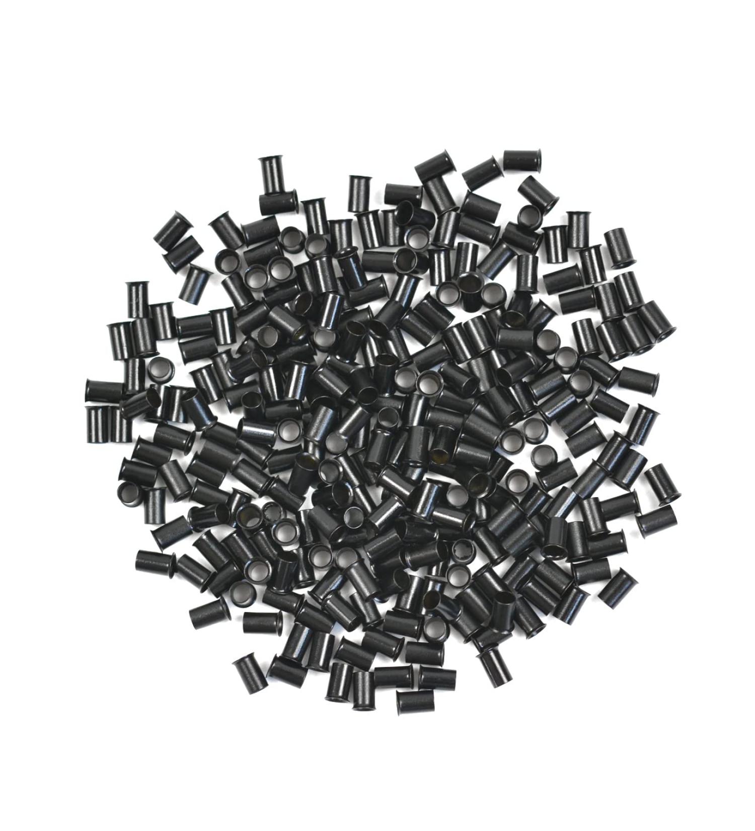 500 Pcs 3.4mm Micro Link Copper Tubes Beads Locks for I-Tip Hair Extensions (Black) - Buy Online on SooperMarket.com