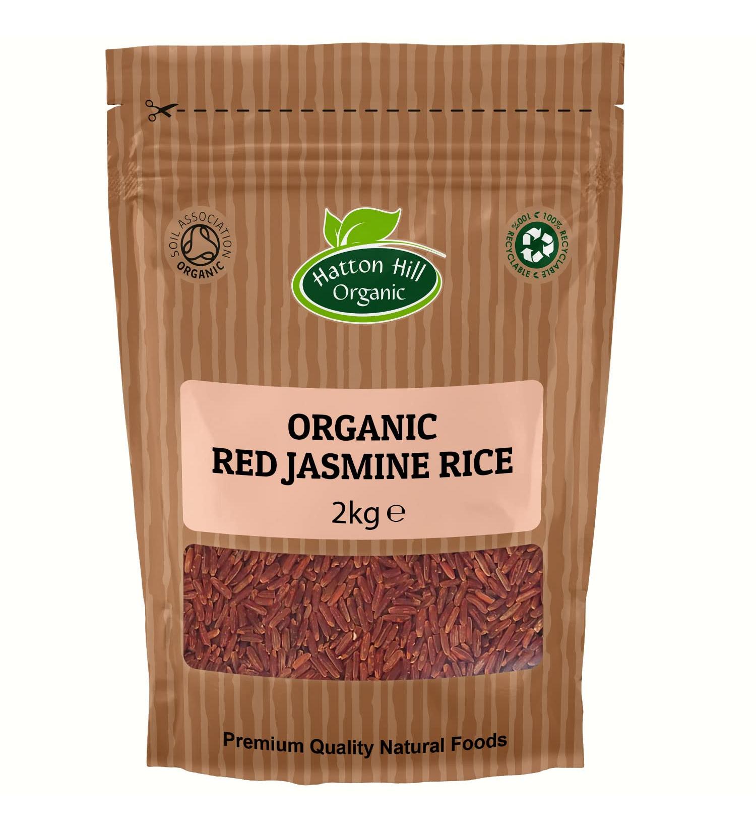 Organic Red Jasmine Rice 2kg by Hatton Hill Organic - Free UK Delivery | Shop Now - Buy Online on SooperMarket.com