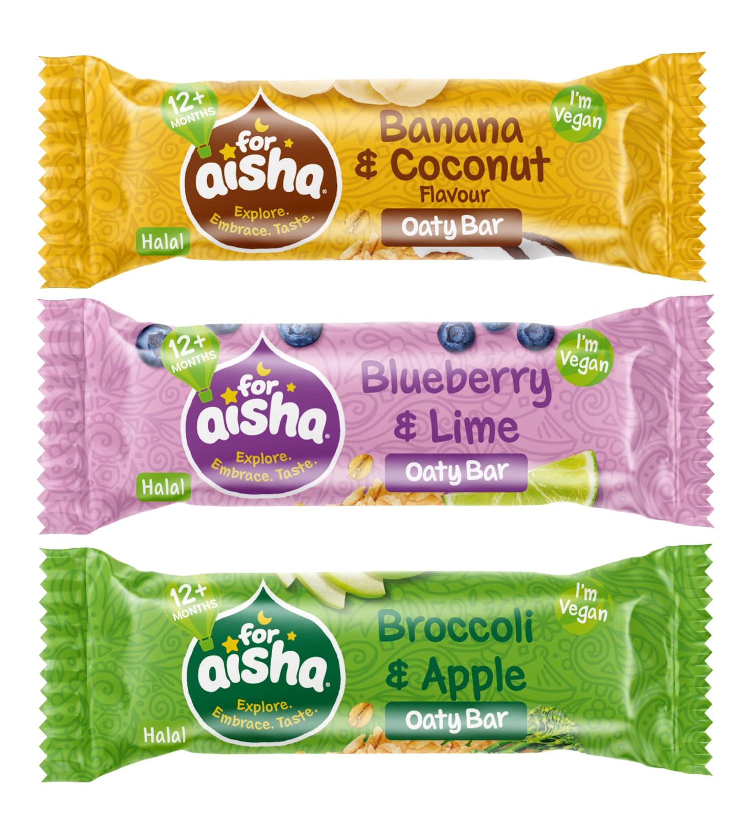 For Aisha Halal Oaty Bars Mixed Case 30 Bars Halal Vegan Nut Free Gluten Free Dairy Free 100% Natural Ingredients Baby Snacks Toddler Snacks - Buy Online on SooperMarket.com