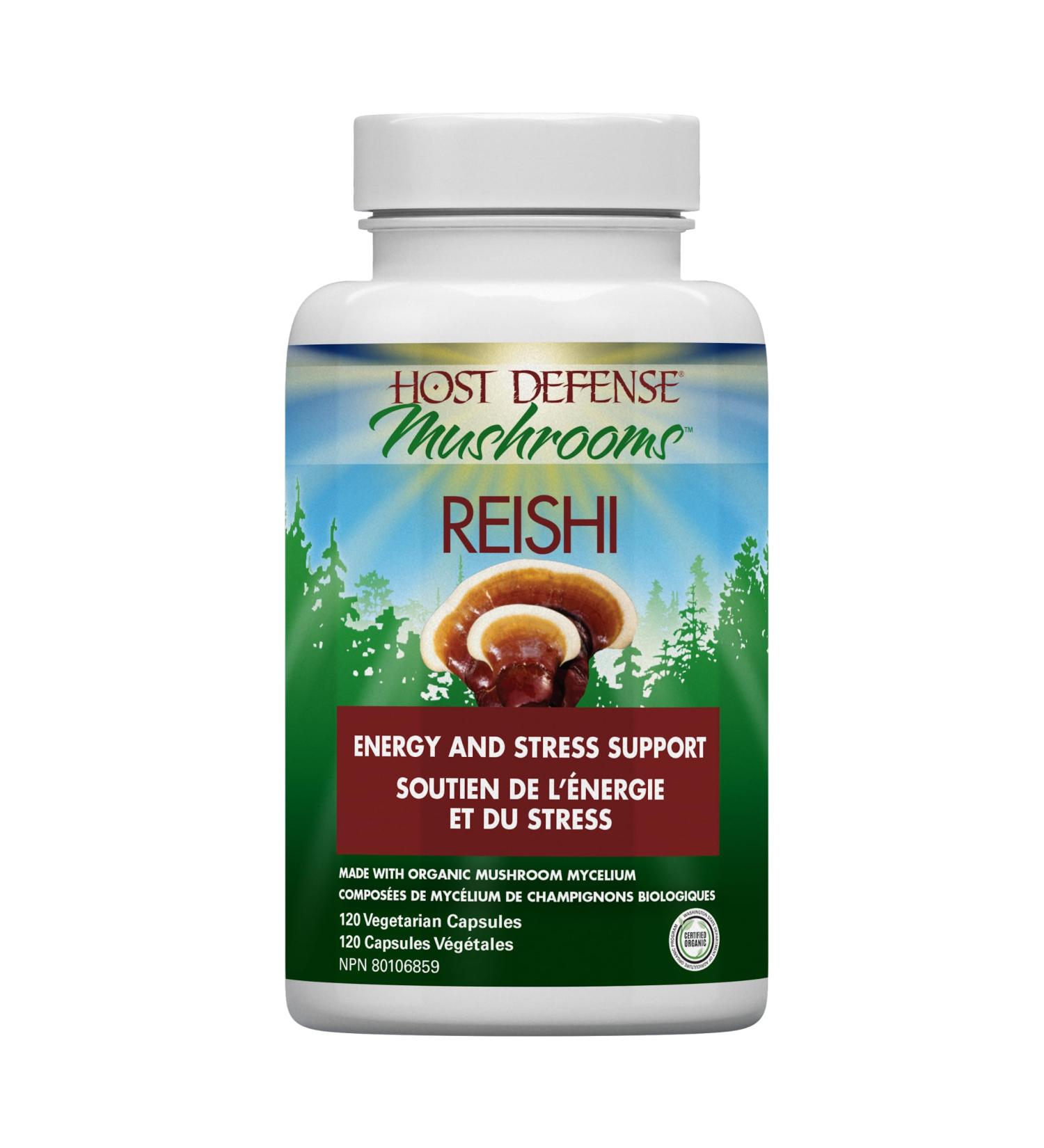 Host Defense Reishi Mushroom Capsules - 120 Count Liver Health Support Boost Energy & Stress Resistance with Polysaccharides & 1000mg Mushroom per Serving - Mushroom Supplements for natural immunity Mushroom Powder Extract Pills Host Defense Mushrooms 120 - Buy Online on SooperMarket.com