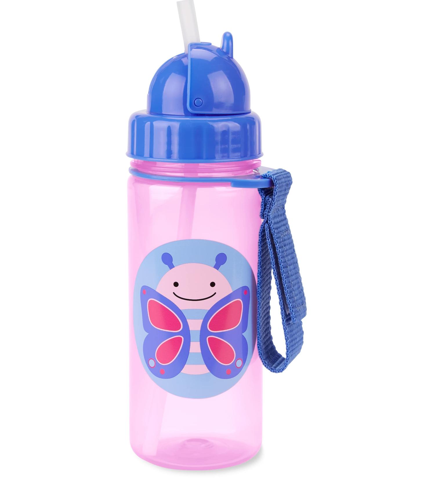 Skip Hop Toddler Sippy Cup with Straw  Zoo Straw Bottle 13 oz  Butterfly