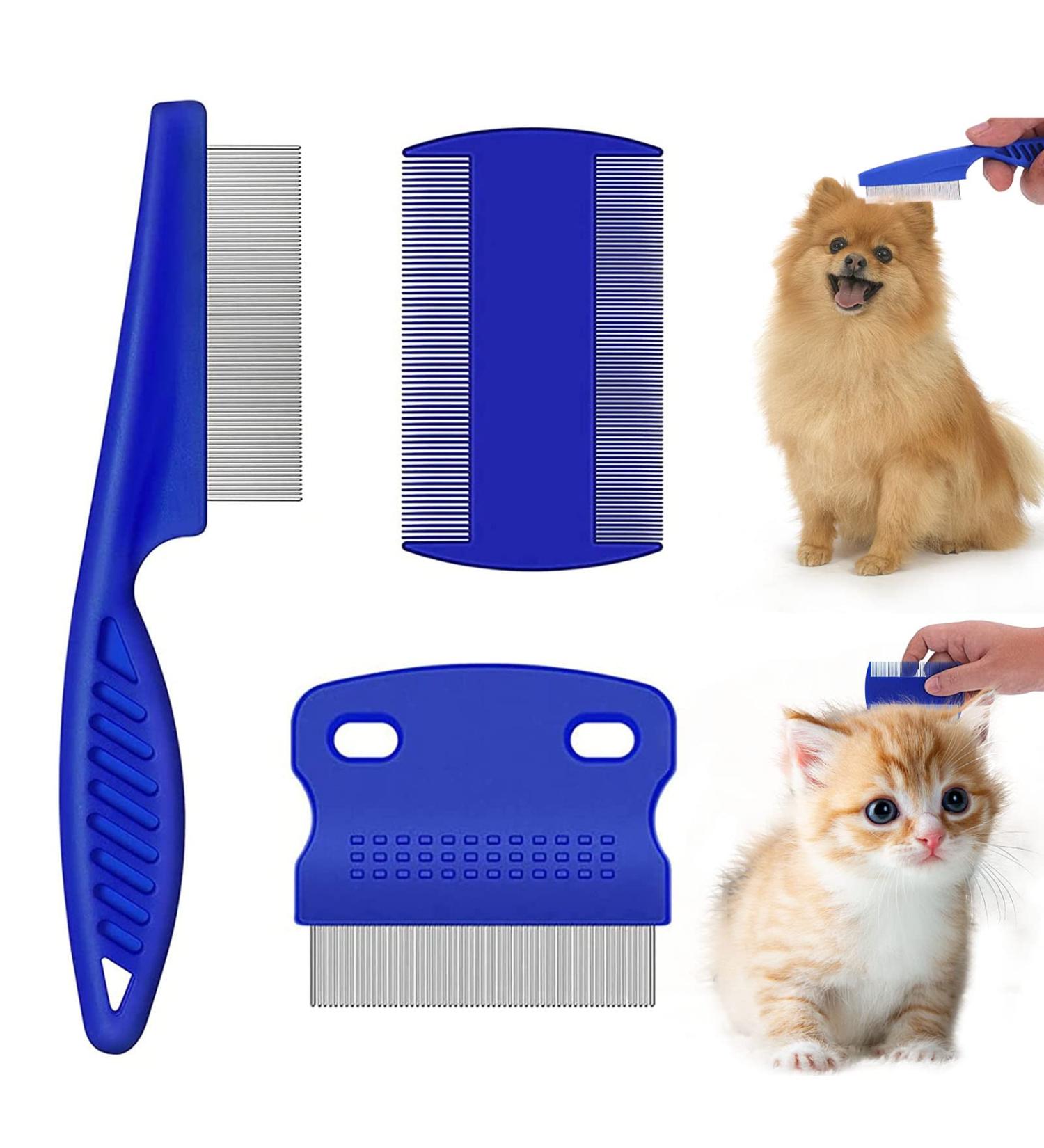 3 Pcs Pet Flea Combs Fine Teeth Pet Comb Grooming Set for Cat Dog Flea Lice Float Hair and Tear Stain Remover Combs Fine Tooth Grooming Tool - Buy Online on SooperMarket.com