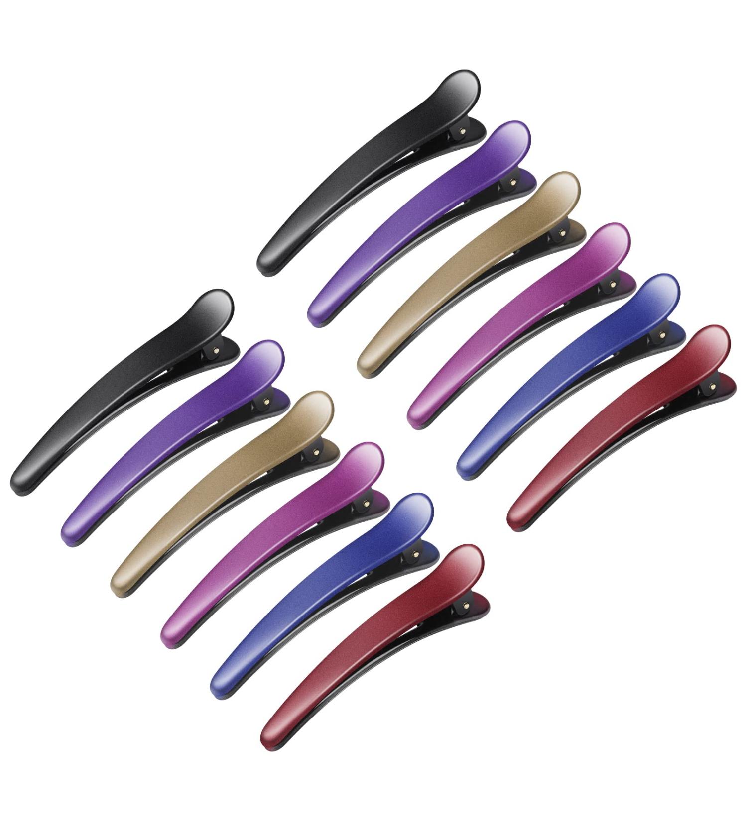 Sublaga Non-Slip Colorful Plastic Duckbill Hair Clips - 12 Pcs for Styling Women, Baby Kids, and Girls - 3.5 Inches (Frosted Color) - Buy Online on SooperMarket.com