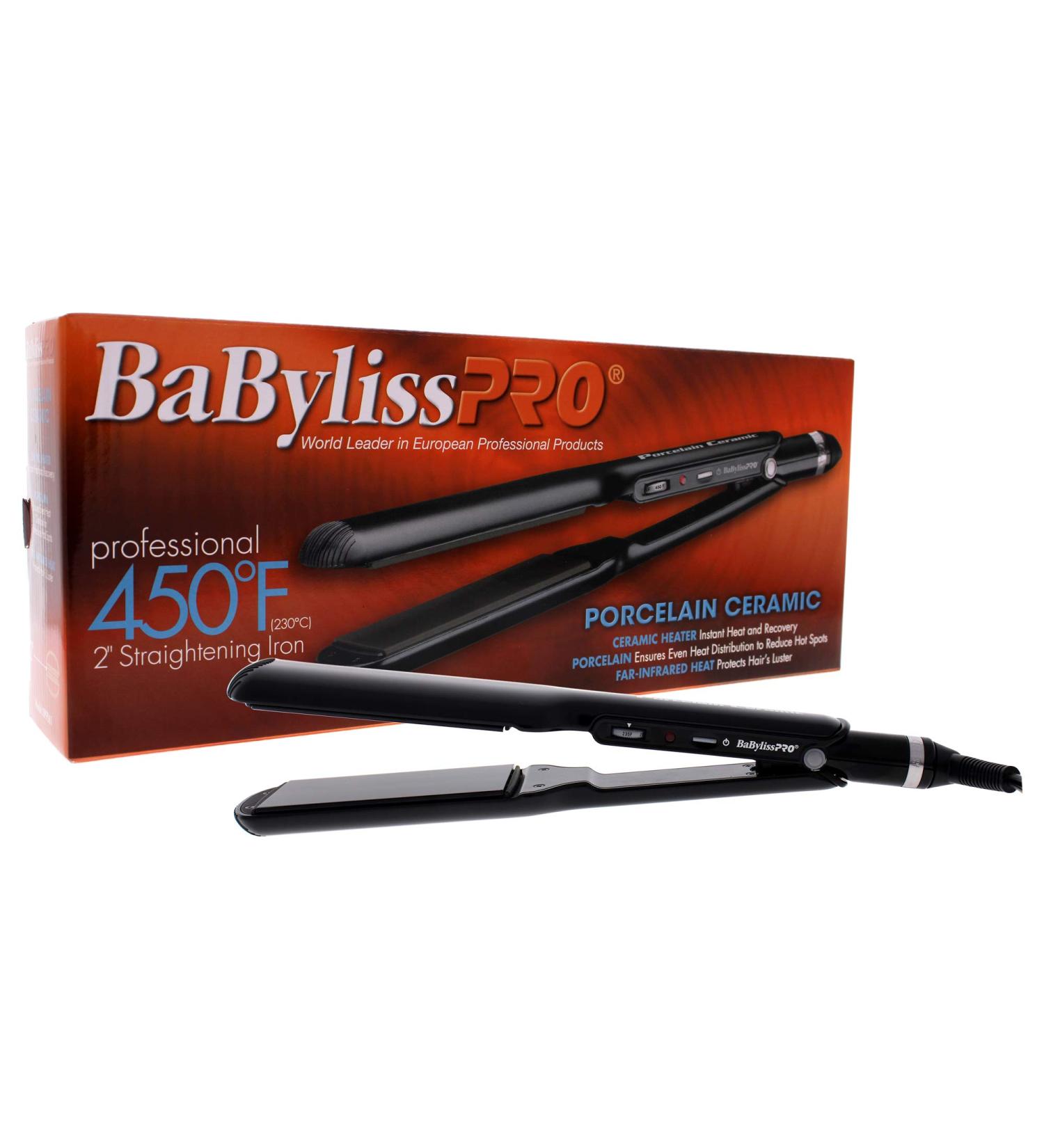 Porcelain Ceramic Straightening Flat Iron - BP9561 by BaBylissPRO for Unisex - 2 Inch Flat Iron