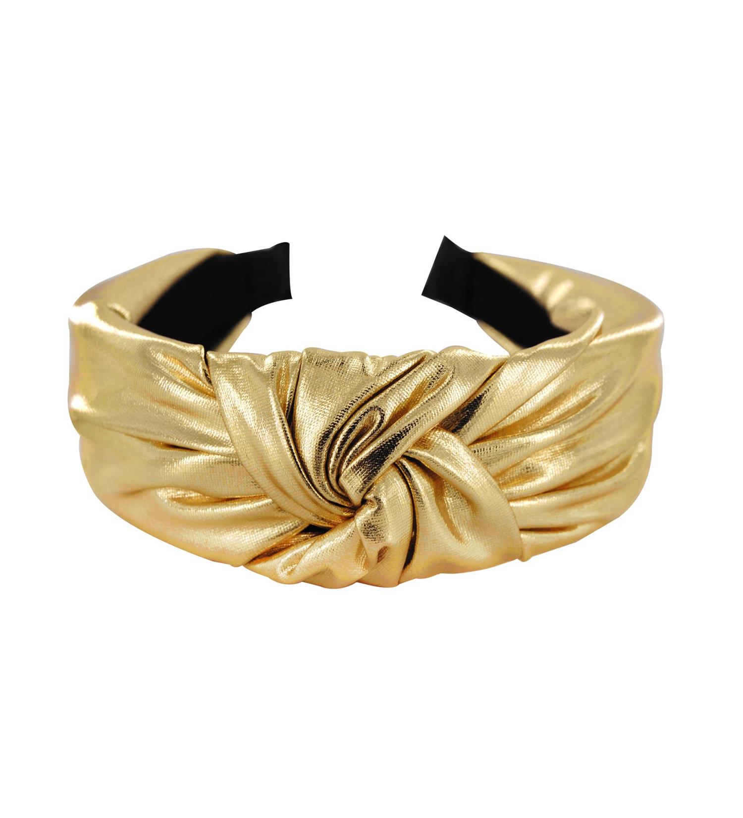 axy Wide Headband with Knot Metallic Colour Women's Headband in Metallic Look Headband Hair Accessories HR35G (Gold) - Buy Online on SooperMarket.com