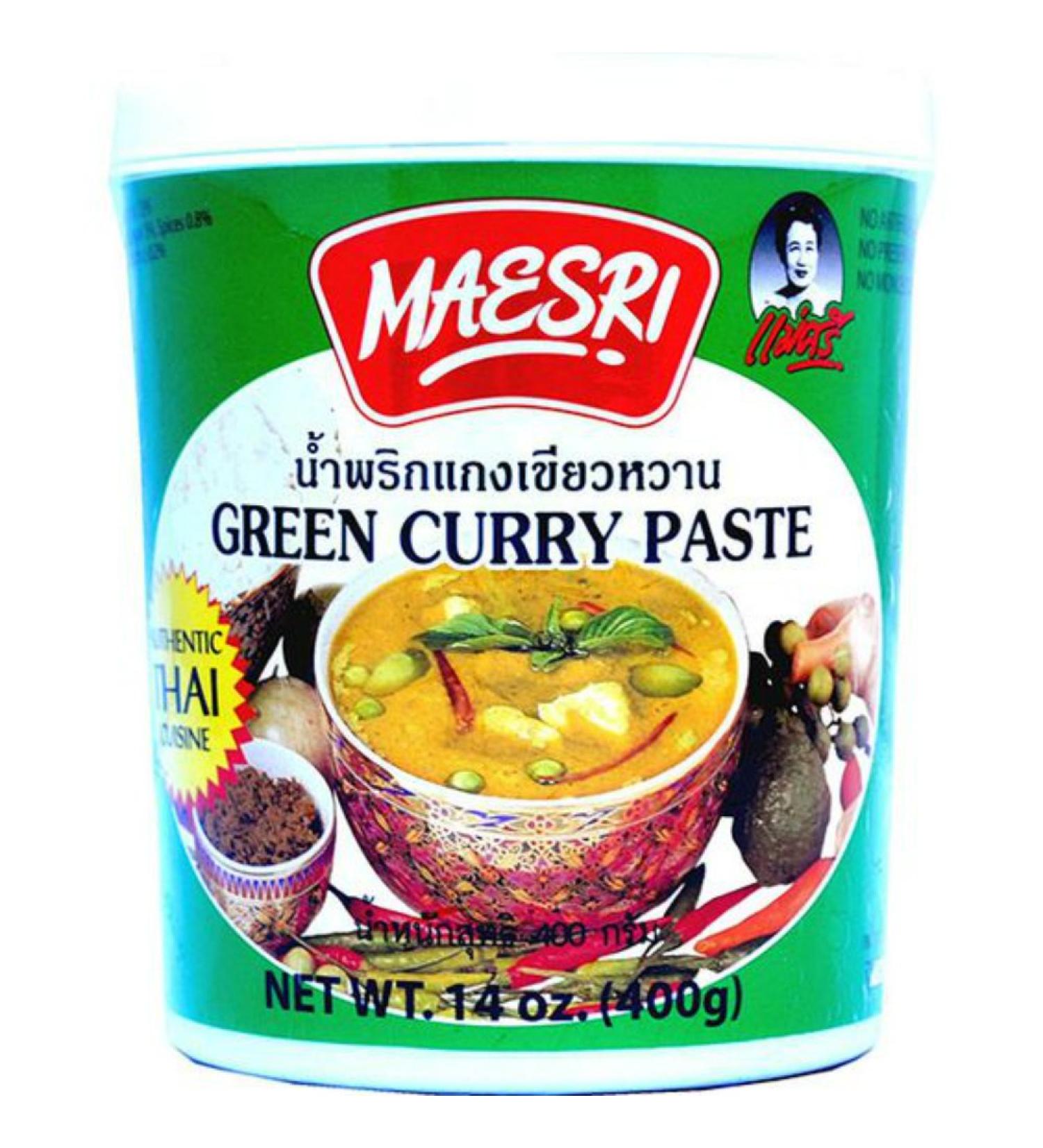 Maesri Green Curry Paste 14oz - Authentic Thai Recipe | Buy Online - Buy Online on SooperMarket.com