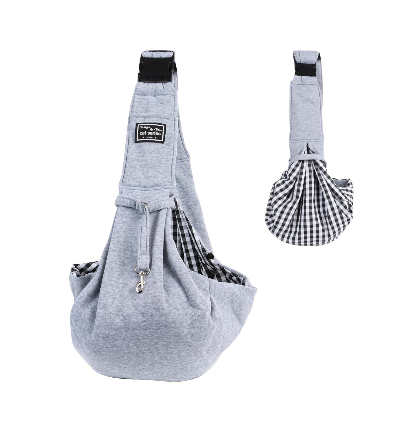 Puppy Sling Dog Carriers Puppy Sling Dog Sling Hands-free Sling Pet Dog Cat Bag for Walking Subway Travel Outdoor Grey-01 - Buy Online on SooperMarket.com