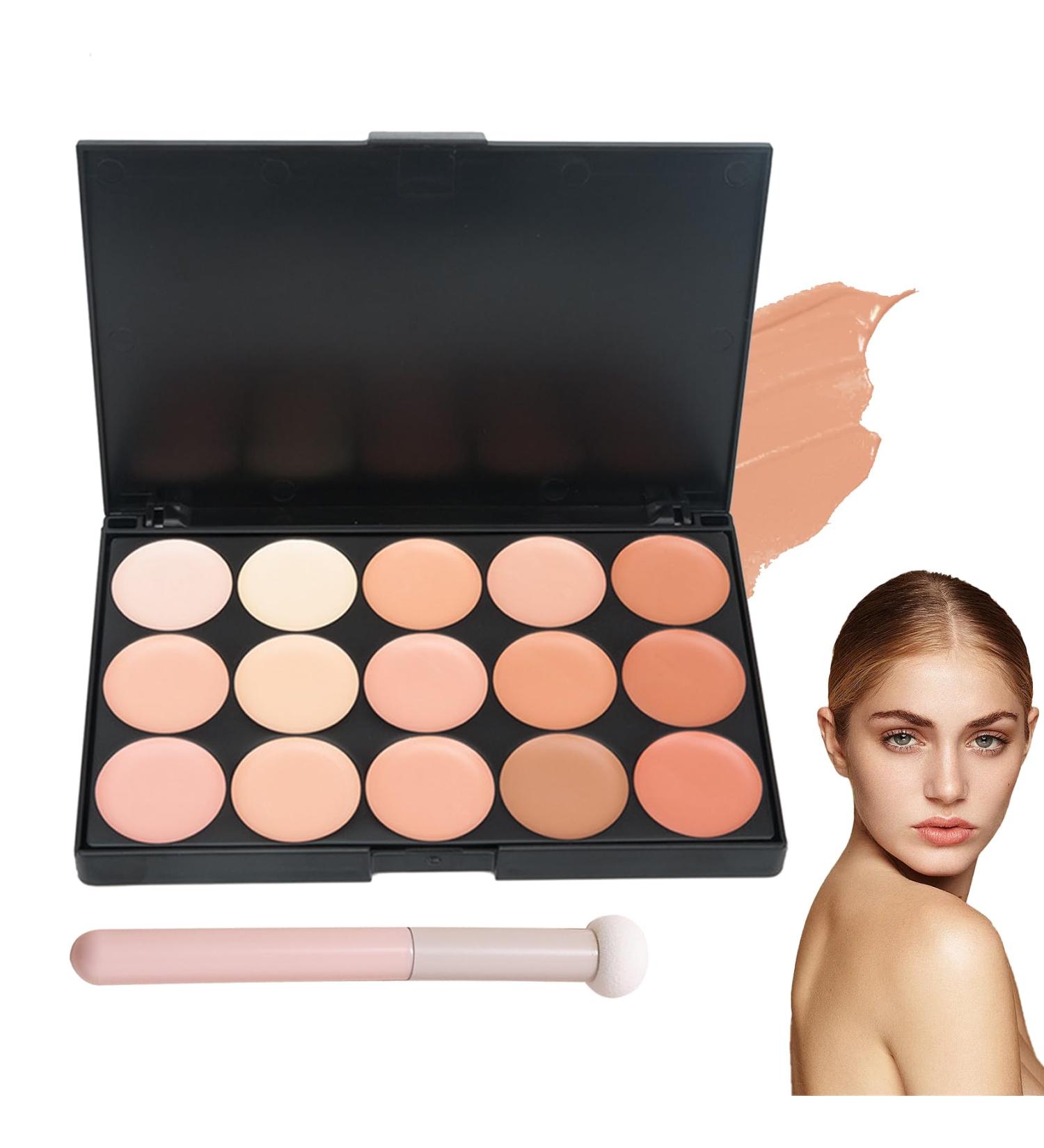 15 Colors Correcting Concealer Palette with Brush Colors Corrector Palettes Long Lasting Moisturizing Cream Contour Makeup Palette - Buy Online on SooperMarket.com