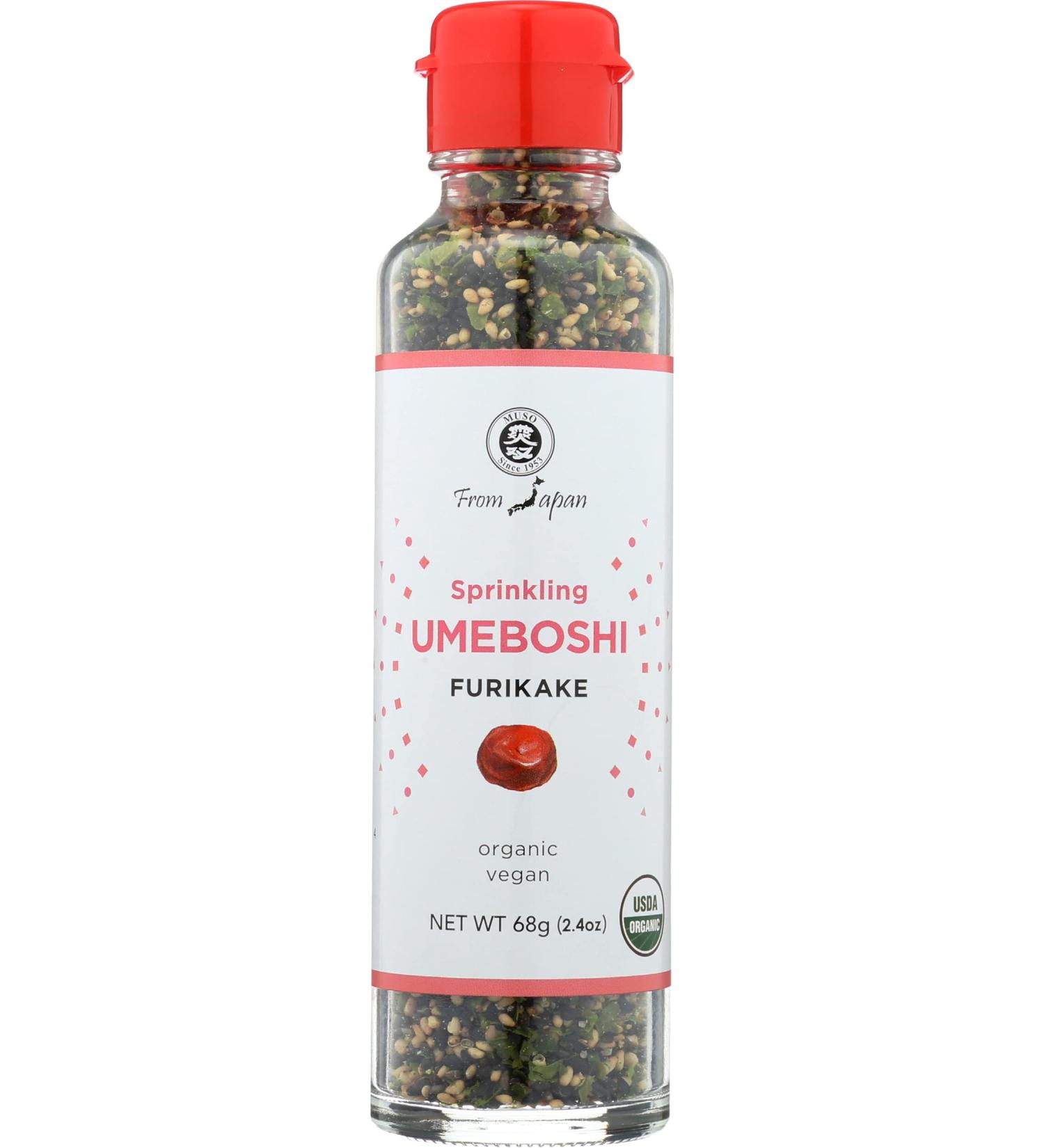 Muso Organic Sprinkling Furikake Umeboshi Black 2.4 oz - Authentic Japanese Flavors - Pack of 1 - Buy Online on SooperMarket.com