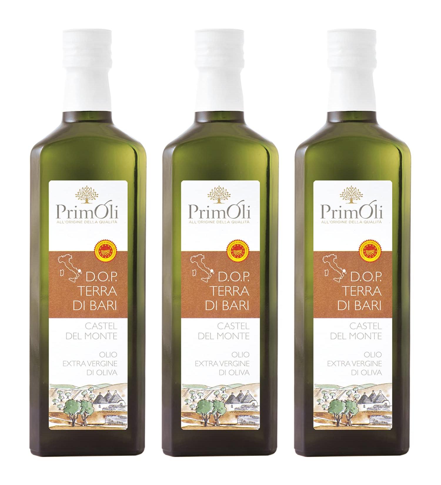 Primoli Cold-Pressed Olive Oil D.O.P. Terra di Bari - Intense Fruity Flavor Ideal for Pasta & Vegetables | 3x500ml - Authentic Italian Extra Virgin Olive Oil - Buy Online on SooperMarket.com
