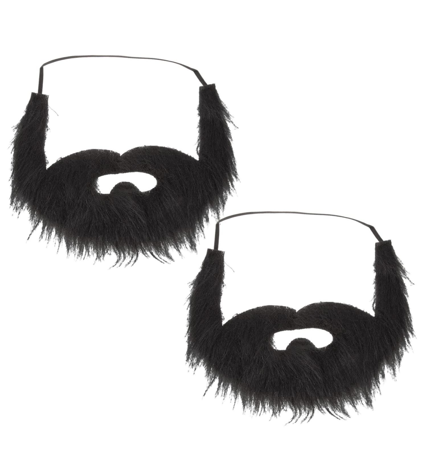 2pcs Fake Beard Party Supplies for Adults Halloween Decor Prom Decor Old Man Stick-on Mustache Fake Beard Costume Halloween - Buy Online on SooperMarket.com