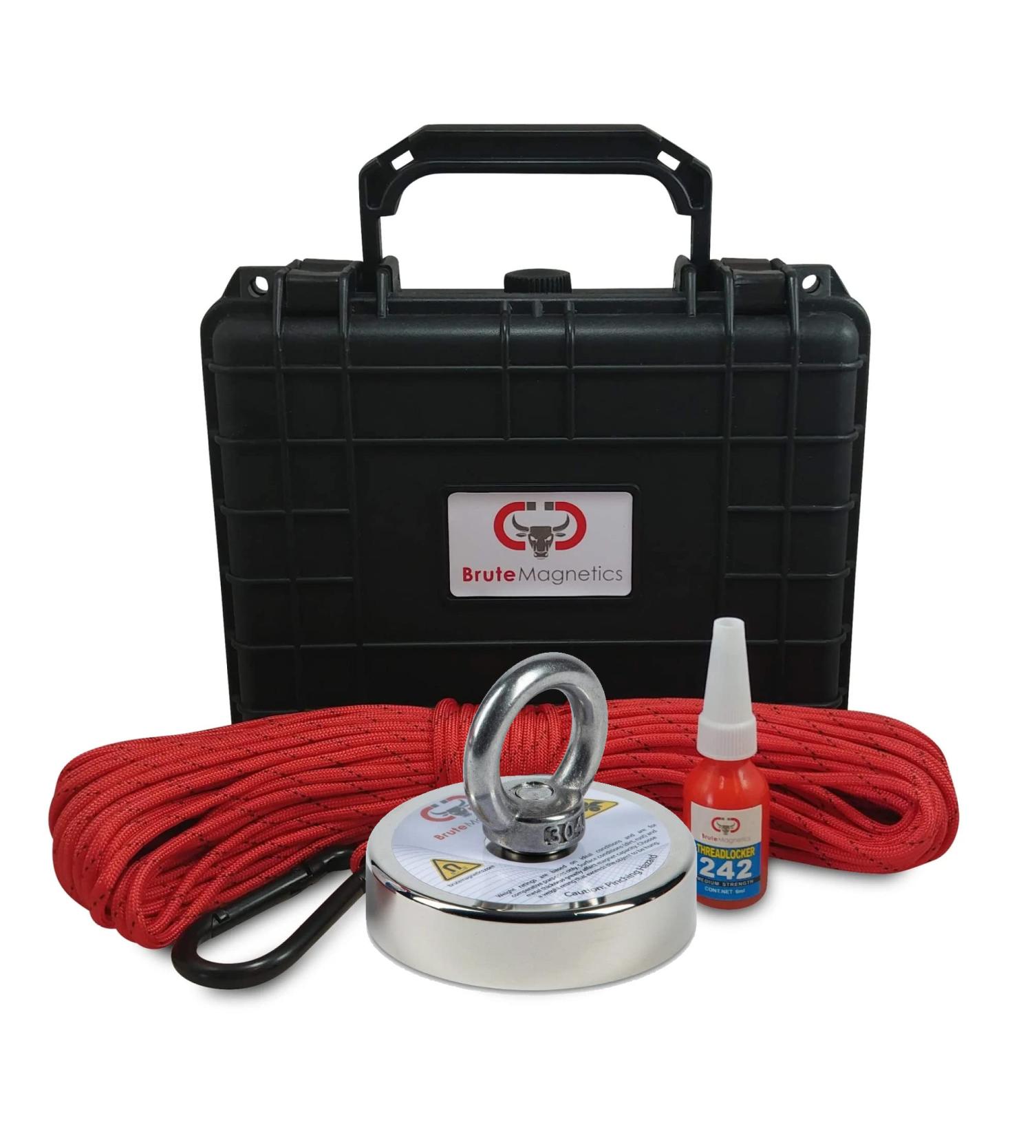 425 lb Junior Magnet Fishing Kit | Neodymium Magnet, Waterproof Carry Case, Paracord, Gloves & Threadlocker - Buy Online on SooperMarket.com