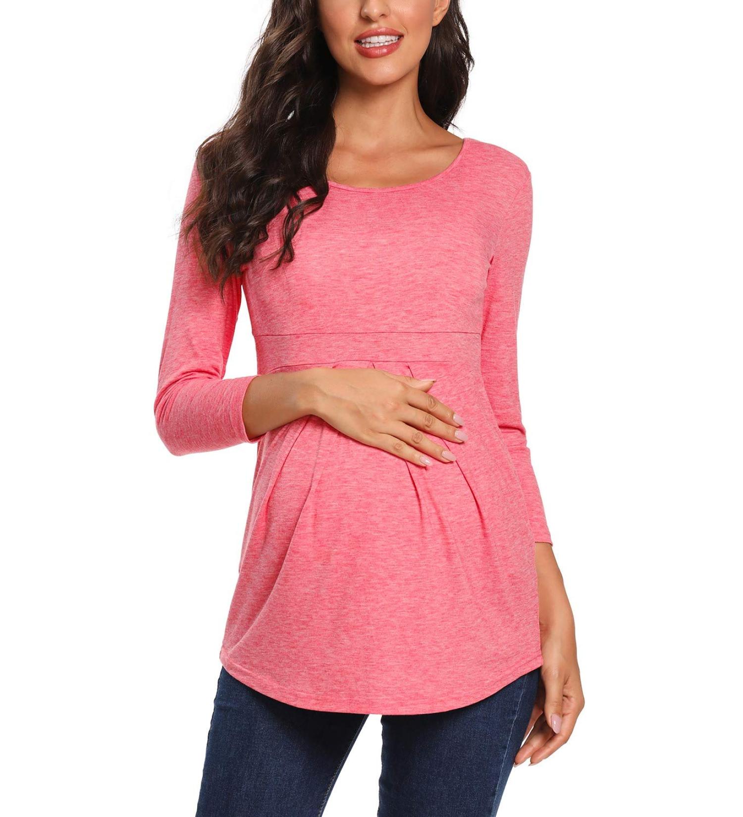 Love2Mi Maternity Nursing Shirt - Layered Wrap Design in L-pink - Women's Maternity Top - Buy Online on SooperMarket.com