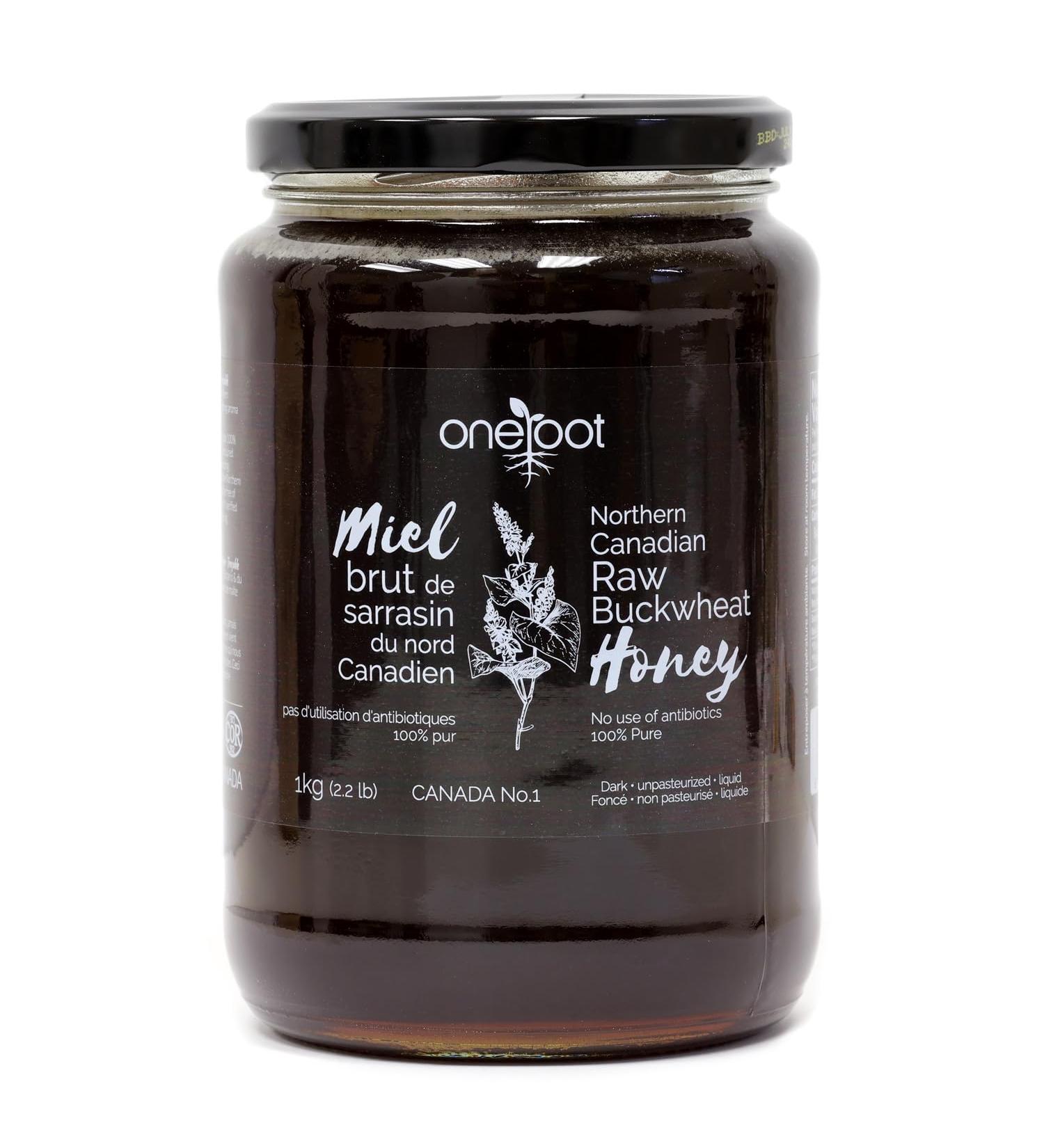 ONEROOT Canadian Raw Buckwheat Honey | Higher in Antioxidants Than Manuka (1 kg) 1 kg (Pack of 1) - Buy Online on SooperMarket.com