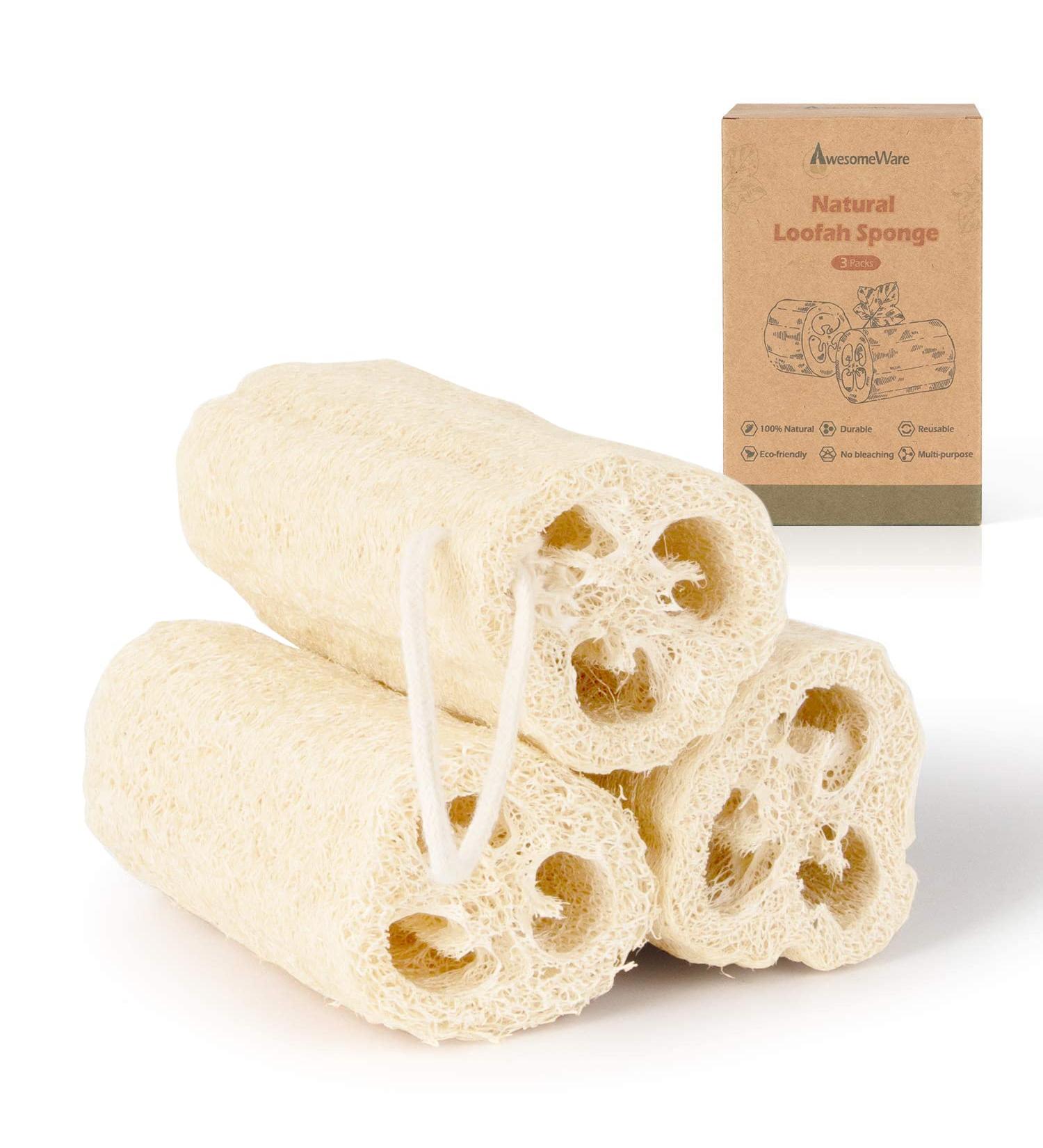 100% Organic Luffa Sponge - Natural Shower & Peeling Sponge | Eco-Friendly Body Brush for Exfoliating Dead Skin - Buy Online on SooperMarket.com