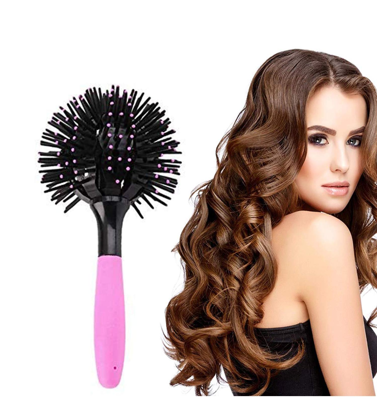 Aaiffey 3D Round Hair Brush for Women - 360 Degree Styling for Thick Curly Hair - Detangling Hairbrush for Wet and Dry Hair - Cows Print - Buy Online on SooperMarket.com