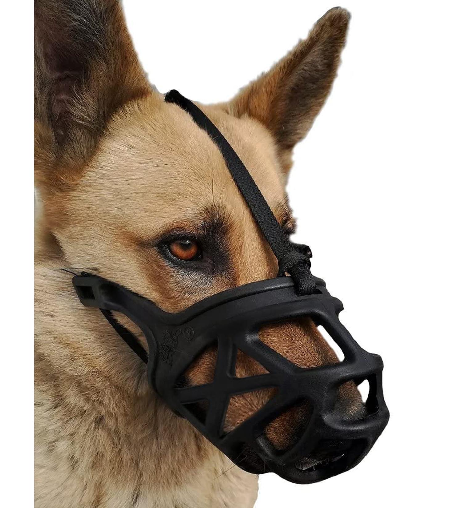 Breathable Basket Dog Muzzle for Small to X-Large Dogs - Stop Biting, Barking, and Chewing - Large Black - Buy Online on SooperMarket.com