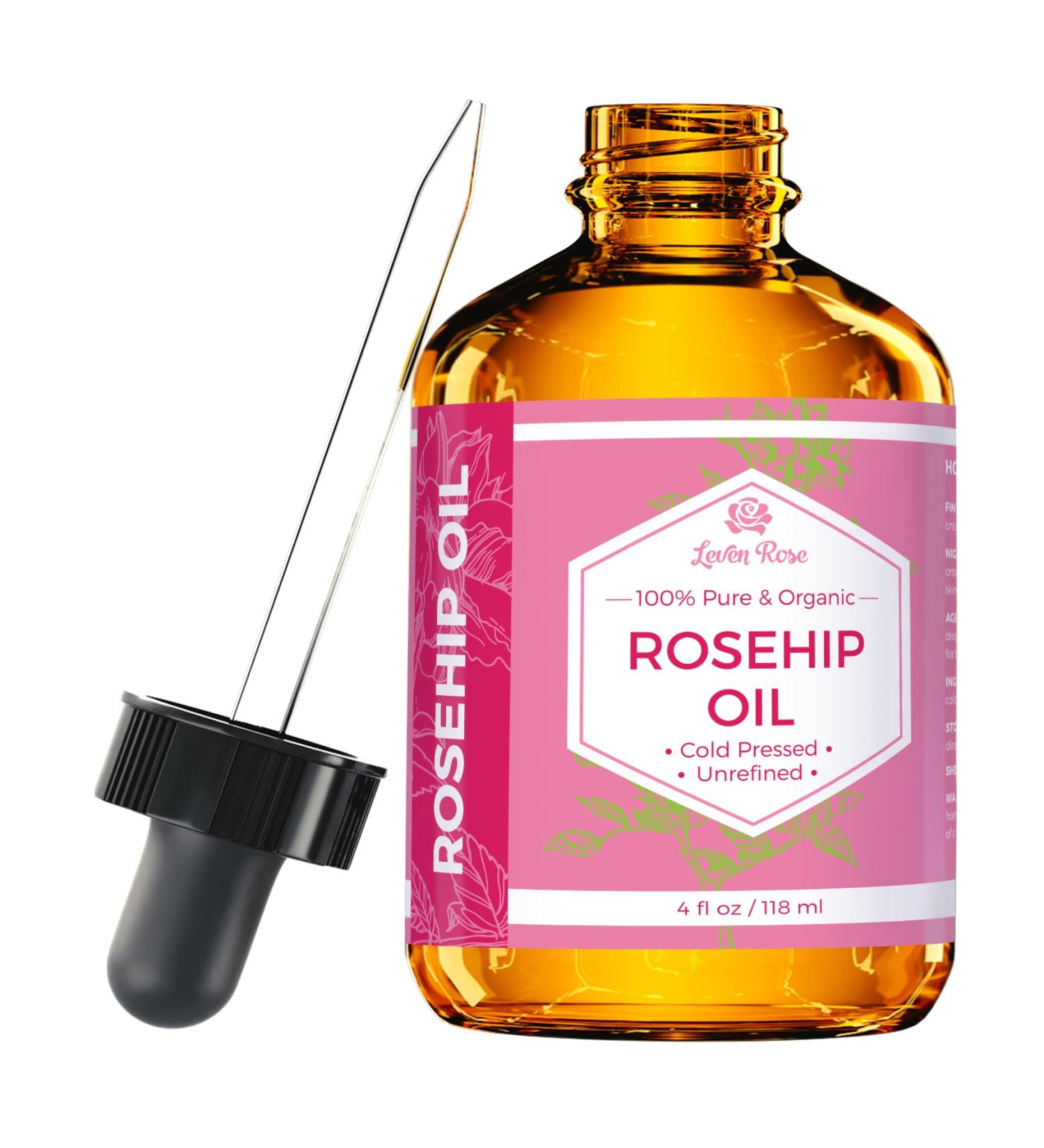 Leven Rose Rosehip Seed Oil - 100% Pure Organic Unrefined Cold Pressed Anti Aging Moisturizer - 4 Fl. Oz - Buy Online on SooperMarket.com