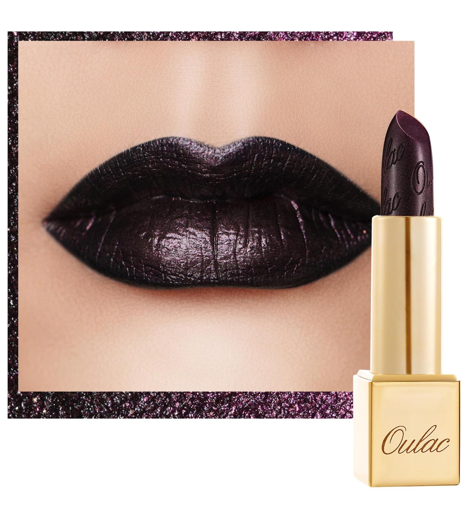 OULAC Metallic Shine Glitter Lipstick Black - Midnight Mirage (21) - Buy Online on SooperMarket.com