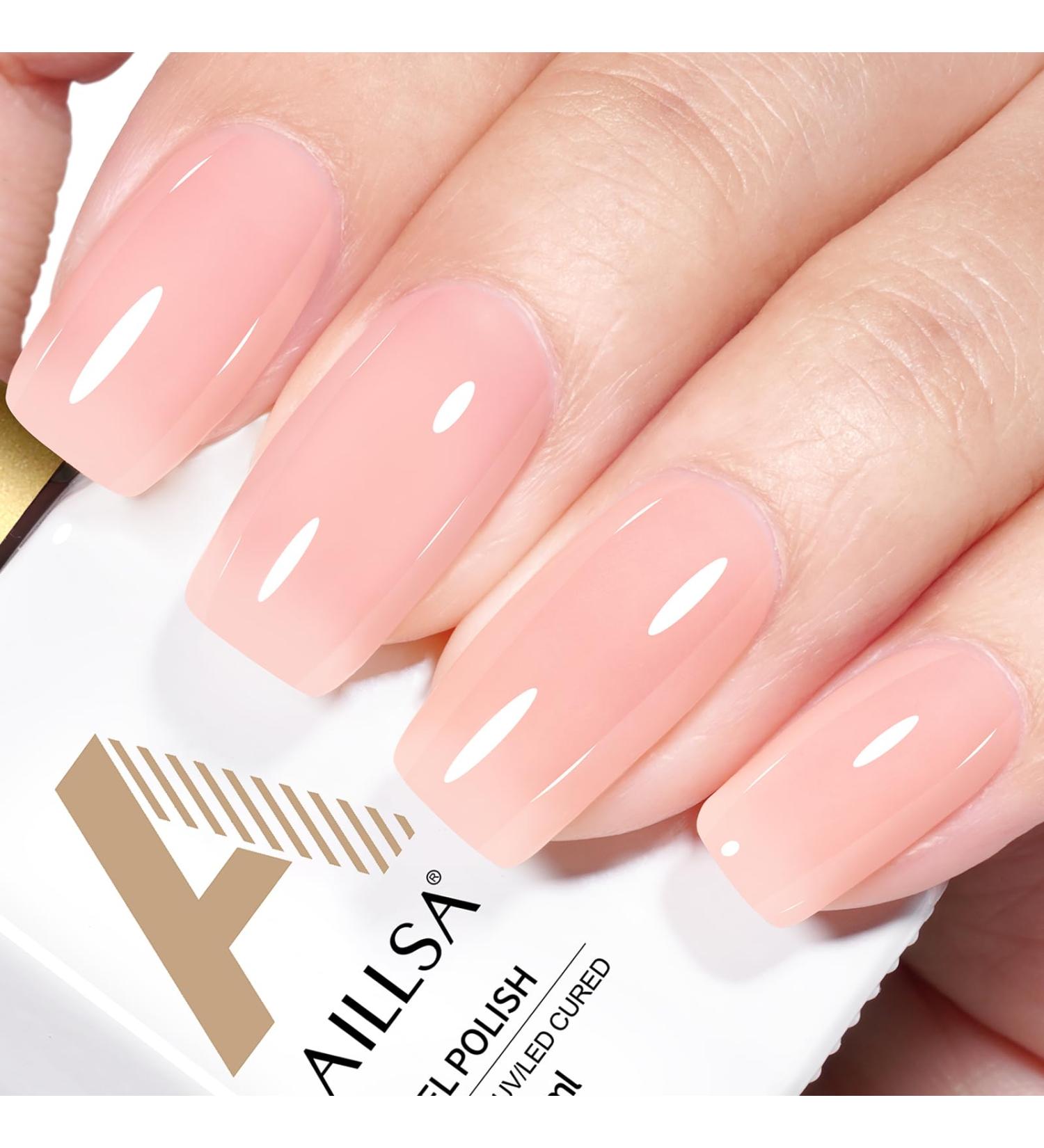 AILLSA Nude Pink Gel Polish - Translucent Jelly UV Gel for French Manicure | Cherry Blossom 0.51 Oz - Shop Internationally - Buy Online on SooperMarket.com