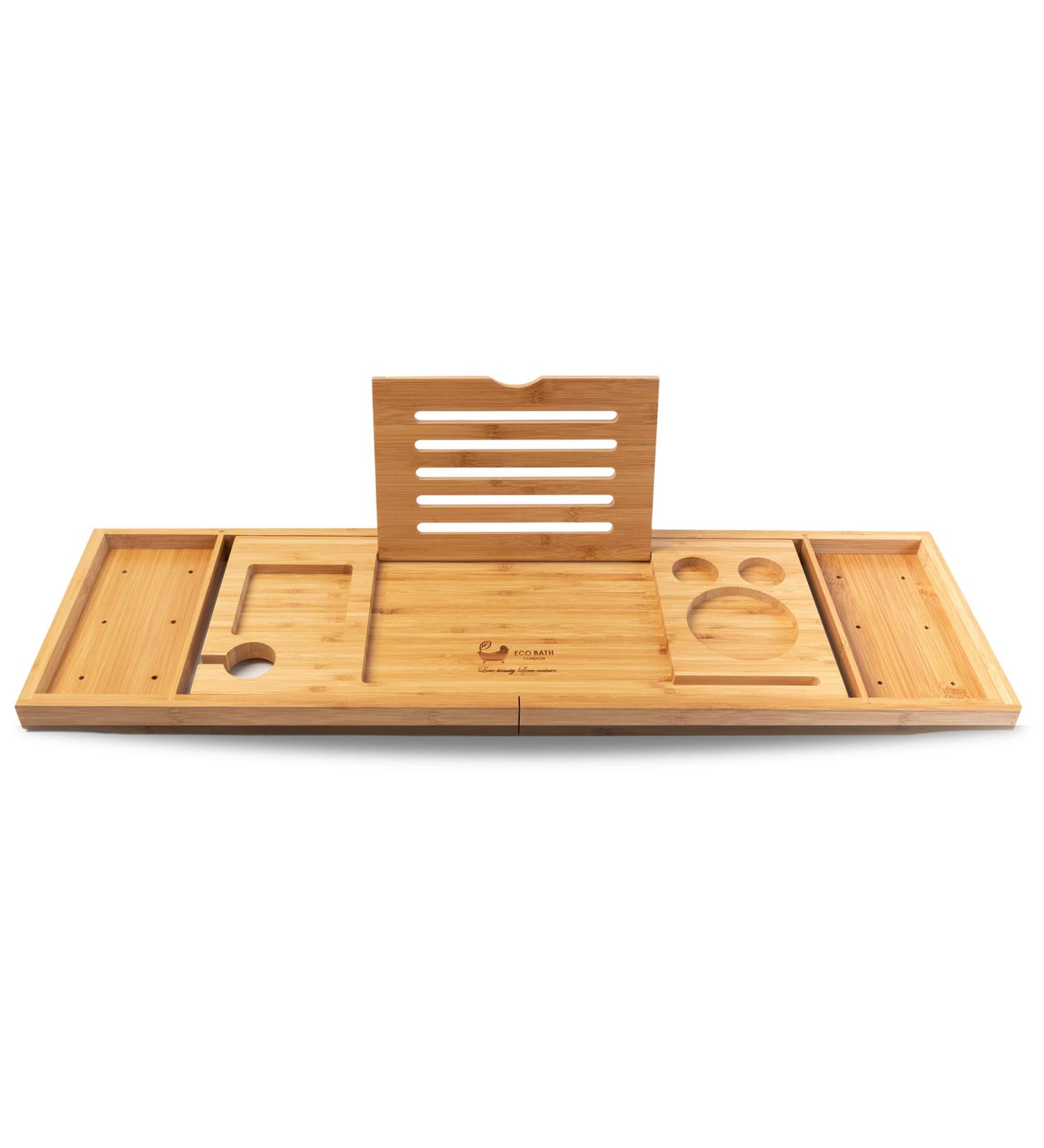 Luxury Eco-Friendly Bamboo Bath Tray | Sustainable Bathroom Accessories | Perfect Gift for Relaxation - Buy Online on SooperMarket.com