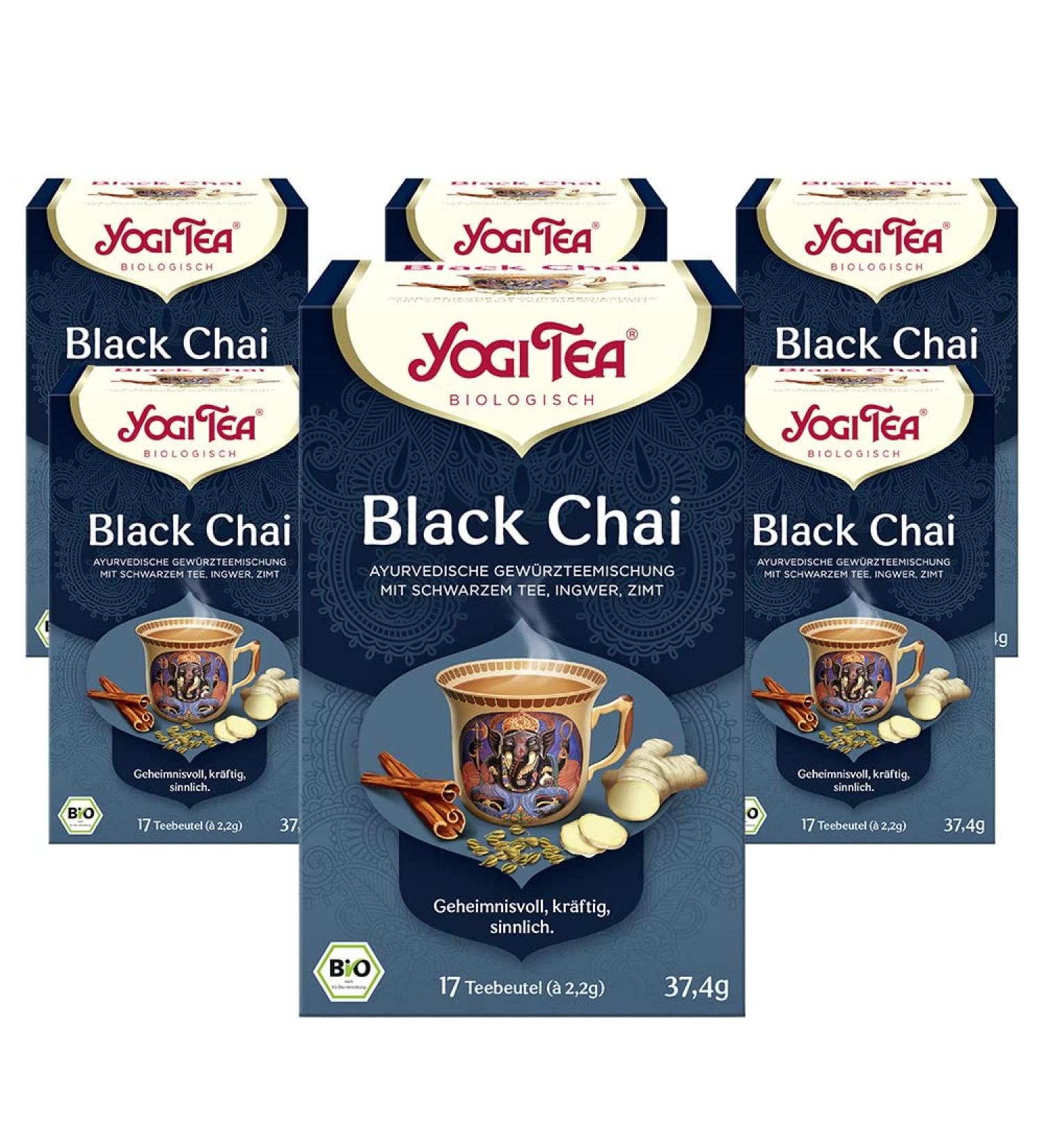 Yogi Tea Black Chai - Organic Ayurvedic Spice & Herbal Tea | 6 Pack (102 Bags) - Perfect Gift - Buy Online on SooperMarket.com