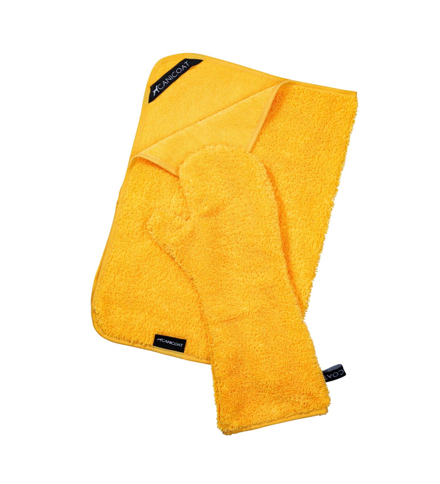 Canicoat Dog Towel SECCARE Set with Glove - Oeko-Tex Certified Microfiber Suction-Strong & Fast Drying (S/M Yellow) | International Shipping - Buy Online on SooperMarket.com