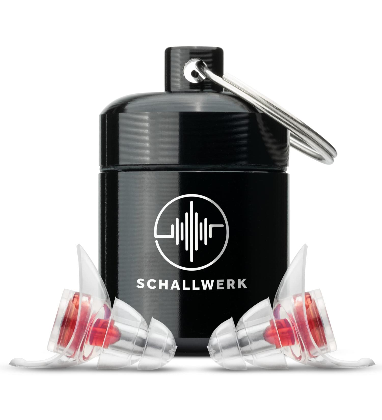 Schallwerk Women+ Earplugs - Noise Damping & Sound Quality - Transparent Ear Protection for Music Festivals Work & Learning - Compact Aluminum Case with Red Filters - Buy Online on SooperMarket.com