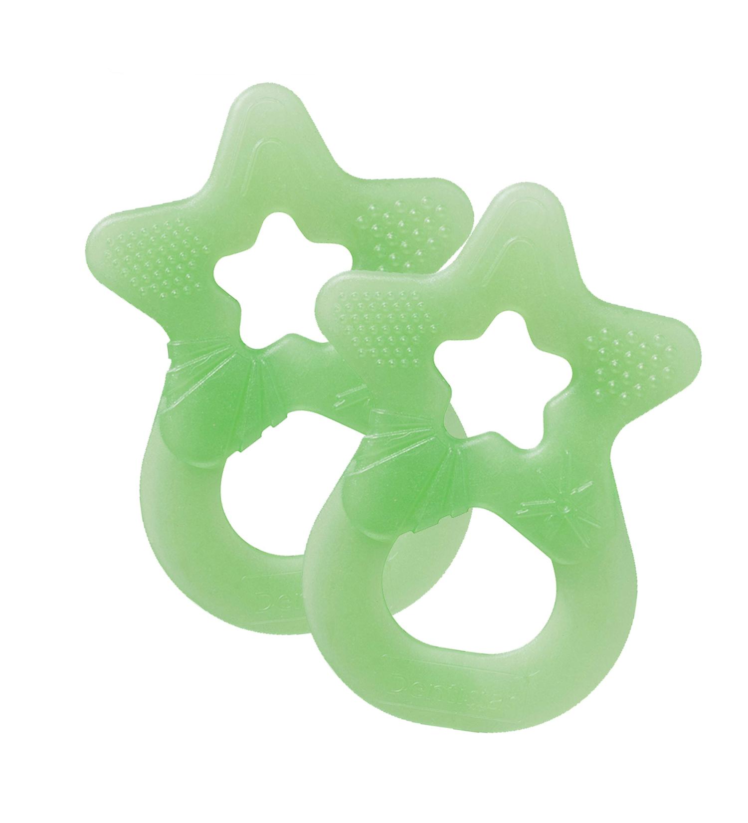 Dentistar Bei ring 2 Set | Soft Baby Teether for 3+ Months | Dental Aid & Massage | Made in Germany - Light Green - Buy Online on SooperMarket.com
