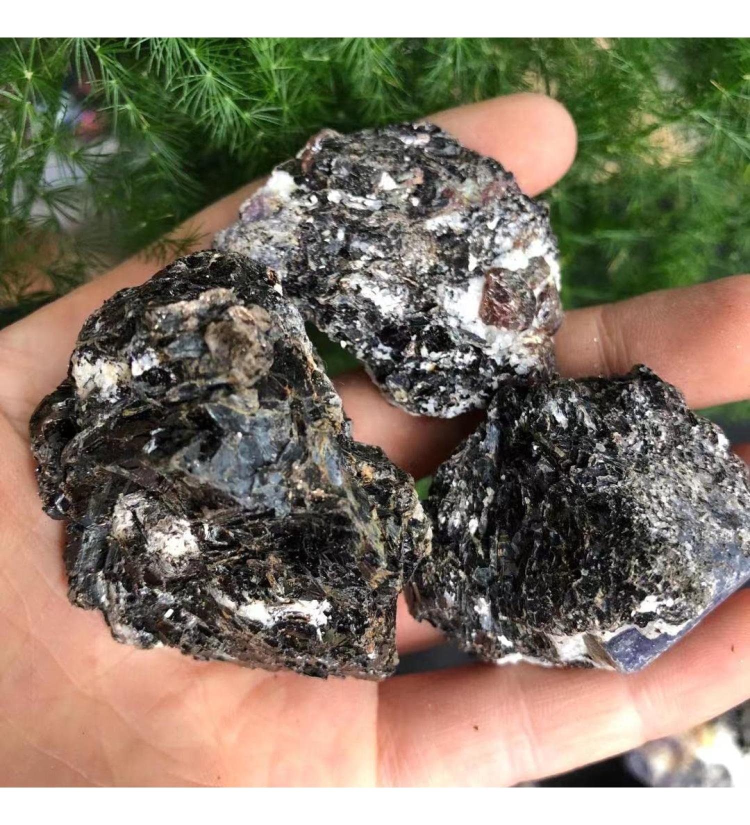Natural Crystal 100-200g Raw Natural Tourmaline Crystal Gem Original Specimen Rough Stone Home Goods (Color : Black Size : 500g) 500g Black - Buy Online on SooperMarket.com