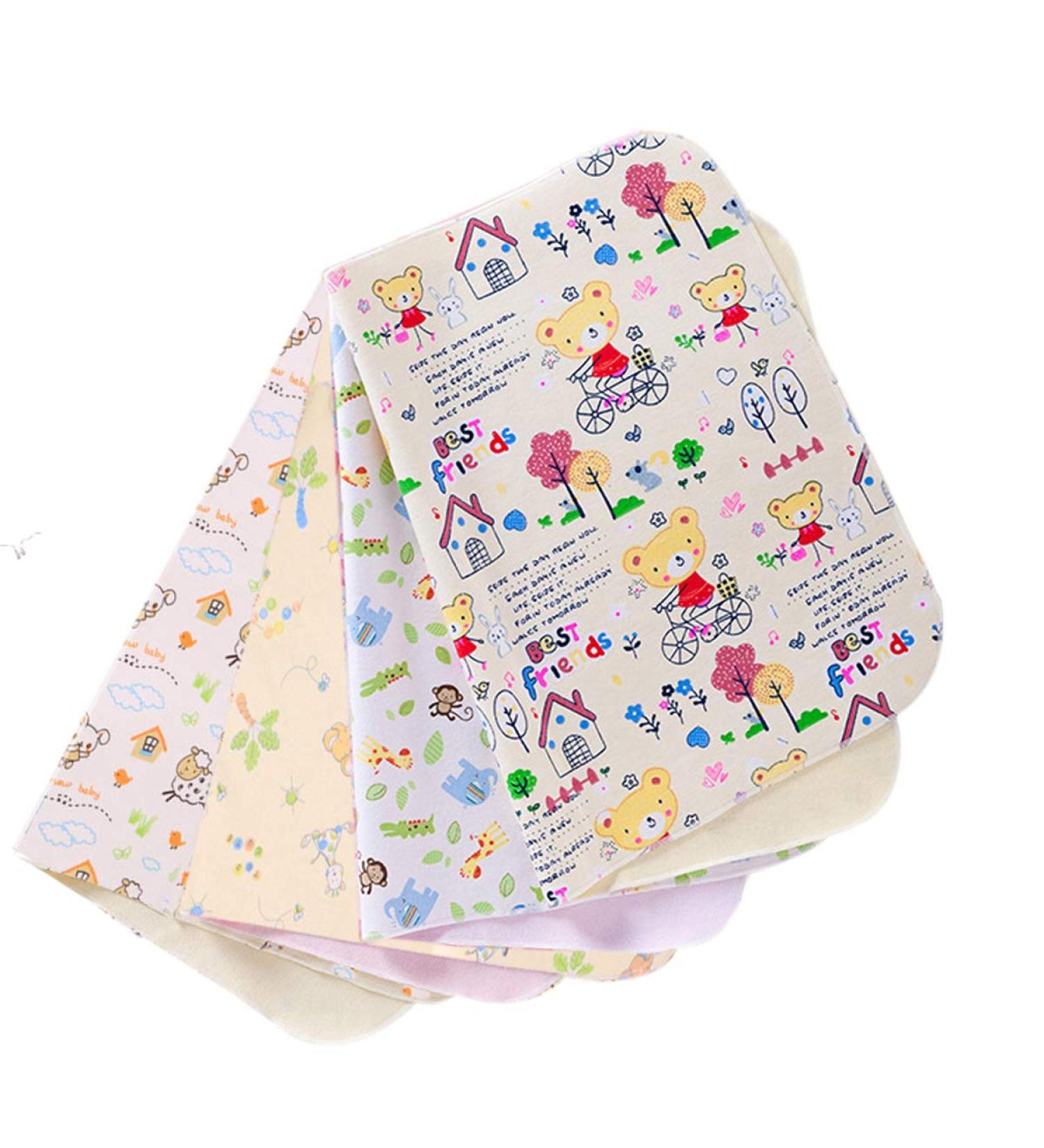 Wrap Pad 4-Pack | Yworld Cotton Bamboo Fiber Waterproof & Breathable Reusable Diaper Liners - 20x28in Light Color Series - Buy Online on SooperMarket.com