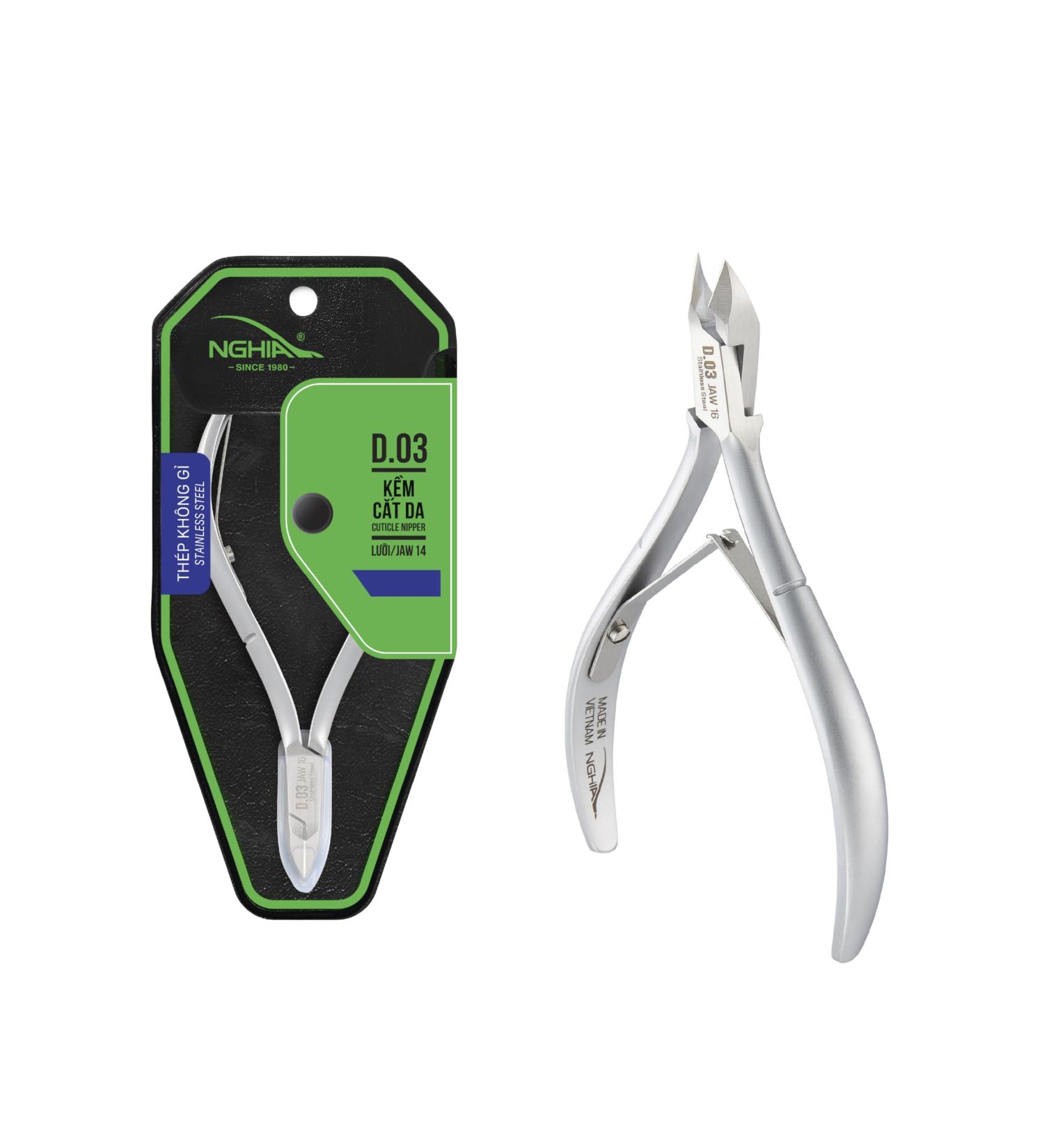 NGHIA Cuticle Nipper D-03 | Stainless Steel Durable & Sharp | Ergonomic Design | Salon & Home Use | Grey Plated - Buy Online on SooperMarket.com