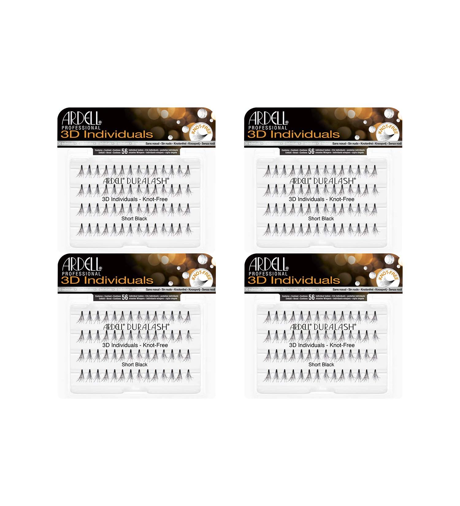 Ardell 3D Short Black False Lashes x4 Packs - Natural Looking Individuals - Buy Online on SooperMarket.com