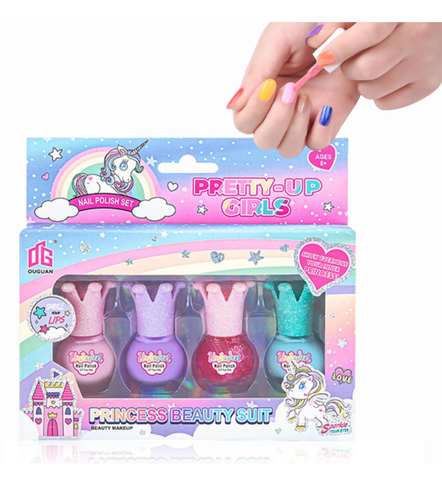TBeautfave Nail Polish Set 4 Color Peel off Pink Nail Varnish Set Quick Dry & Long Lasting Nail Polish Water-Based Non-toxic Natural Nail Polish Set No Need UV DIY Nail Art - Buy Online on SooperMarket.com
