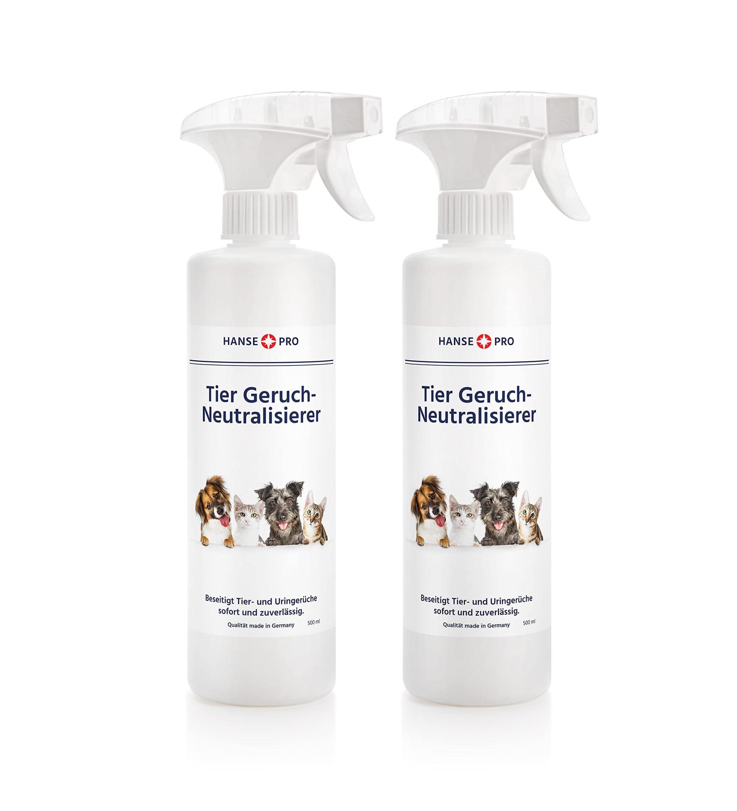 Hansepro Animal Odor Neutralizer - 2 x 500 ml | Effective Odor Remover & Stain Killer for Cat & Dog Urine | Eliminate Pet Smells Internationally - Buy Online on SooperMarket.com
