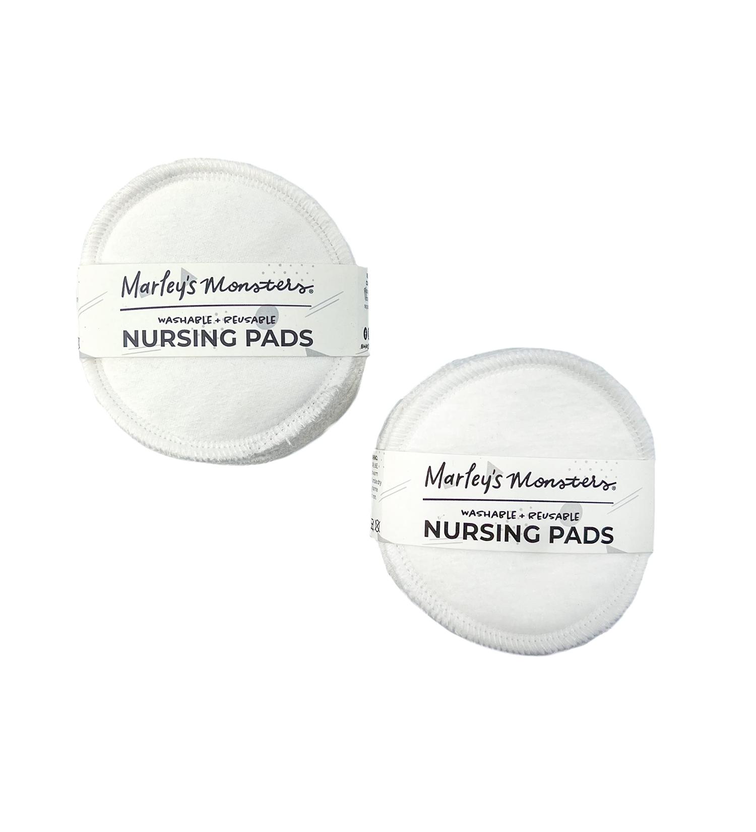 Marley s Monsters Reusable Nursing Pads | 6 Pair Washable Soft Absorbent Breastfeeding Pads - Eco-Friendly White Pad Set - Buy Online on SooperMarket.com
