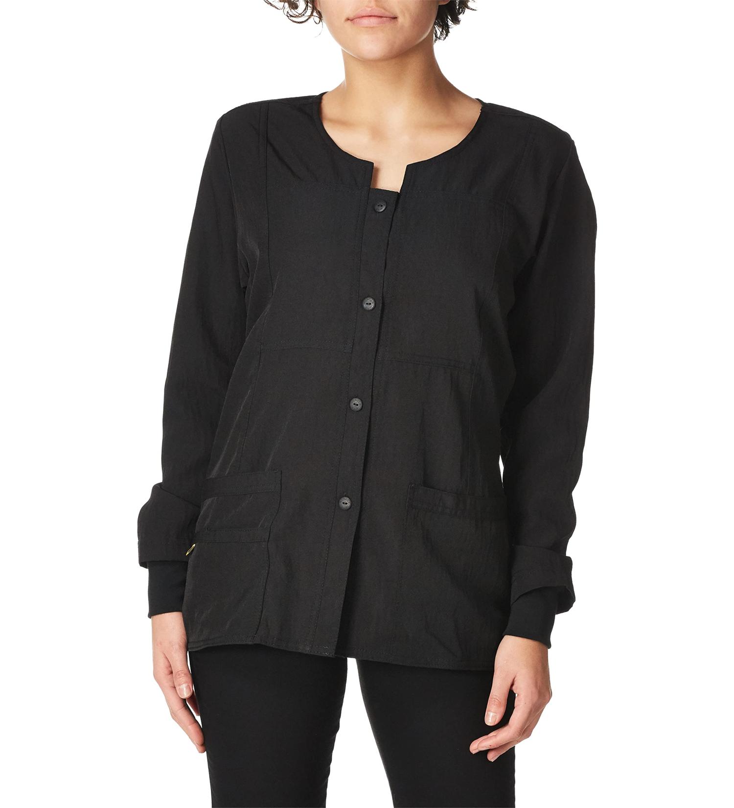WonderWink Women's Four Way Stretch Snap Jacket - X-Large, Black - Buy Online on SooperMarket.com