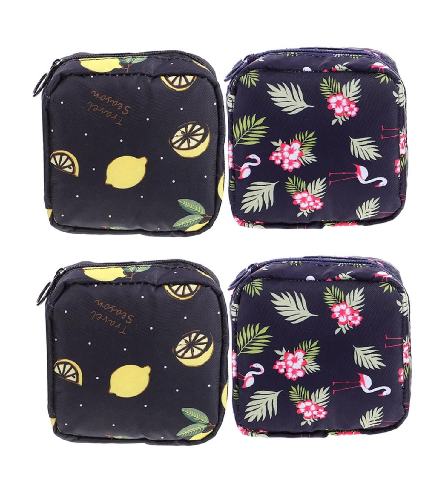 HAPINARY 4pcs Sanitary Napkin Storage Bags Set - Portable Makeup & Period Starter Pouch for Women - Canvas Navy Travel Pouches - Buy Online on SooperMarket.com
