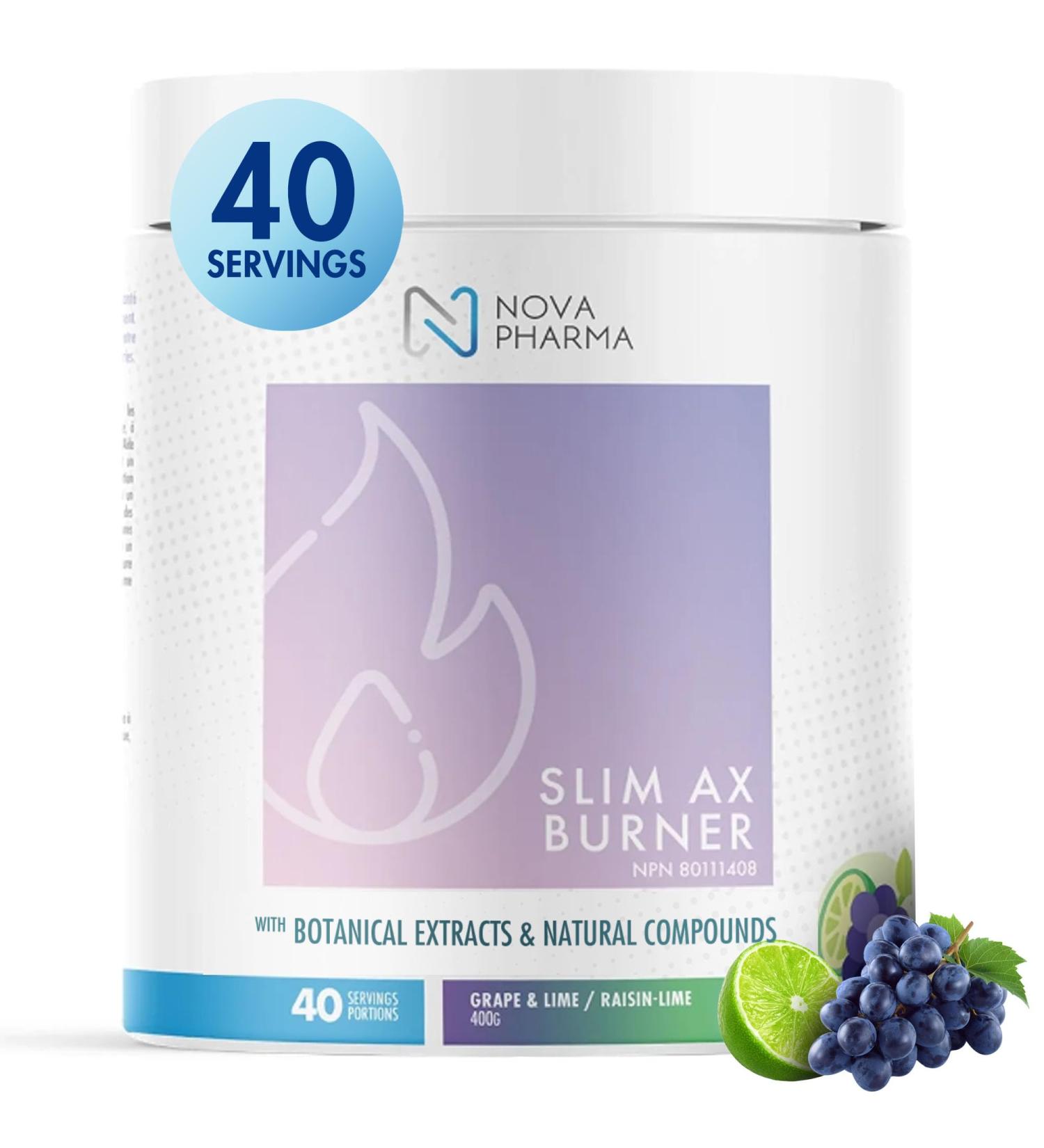 Nova Pharma Pre Workout Powder - Garcinia Cambogia - L Carnitine Supplement - Chromium Supplement - 40 Servings (Grape and Lime) - Buy Online on SooperMarket.com