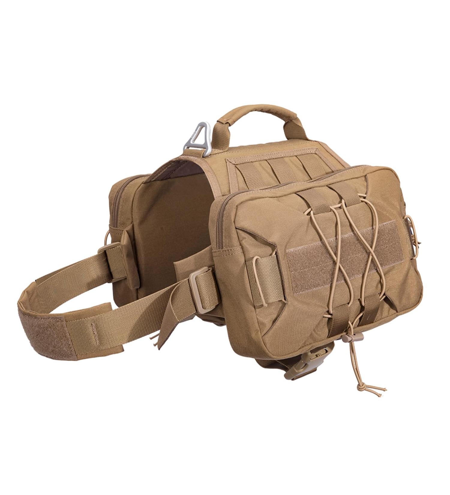 EXCELLENT ELITE SPANKER Tactical Military Dog Saddle Bag Harness Saddlebag Backpack for Medium Large Dogs(Brown L) L Brown - Buy Online on SooperMarket.com