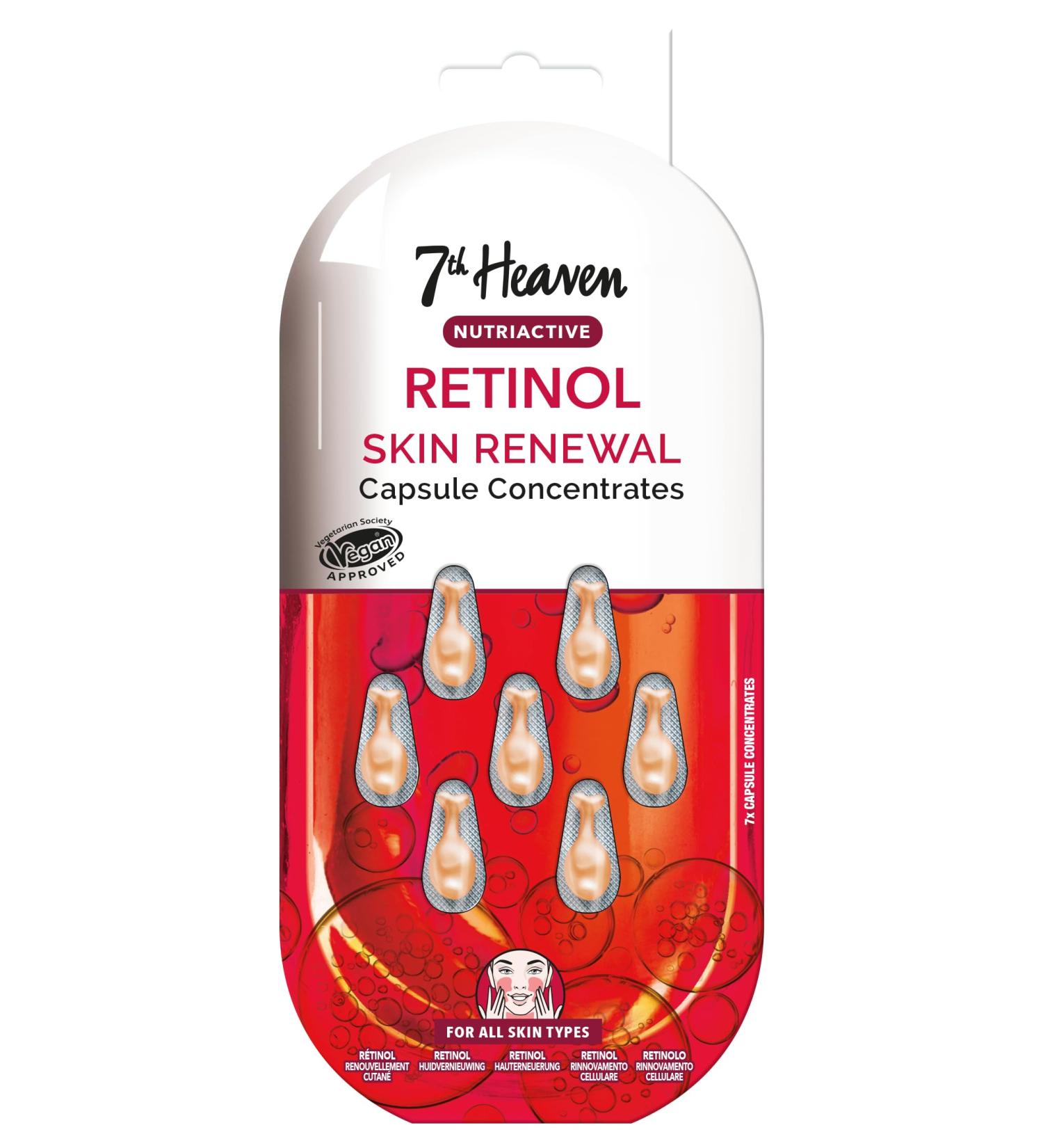 7th Heaven Retinol Capsule Concentrates (7 Day Supply). Rejuvenating Glow Cream (all Skin Types). Daily Face Care Capsules for Skin Renewal. Vegan Retinol Serum for Face - Genuine 7th Heaven Skin Care - Buy Online on SooperMarket.com