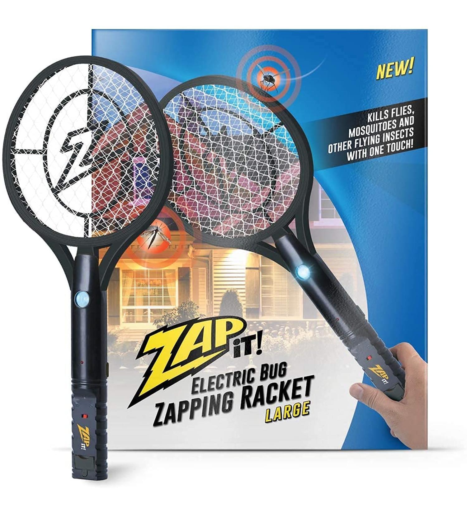 ZAP IT Rechargeable Bug Zapper Racket (4000 Volt) - USB Charging Cable - Large Black - Buy Online on SooperMarket.com